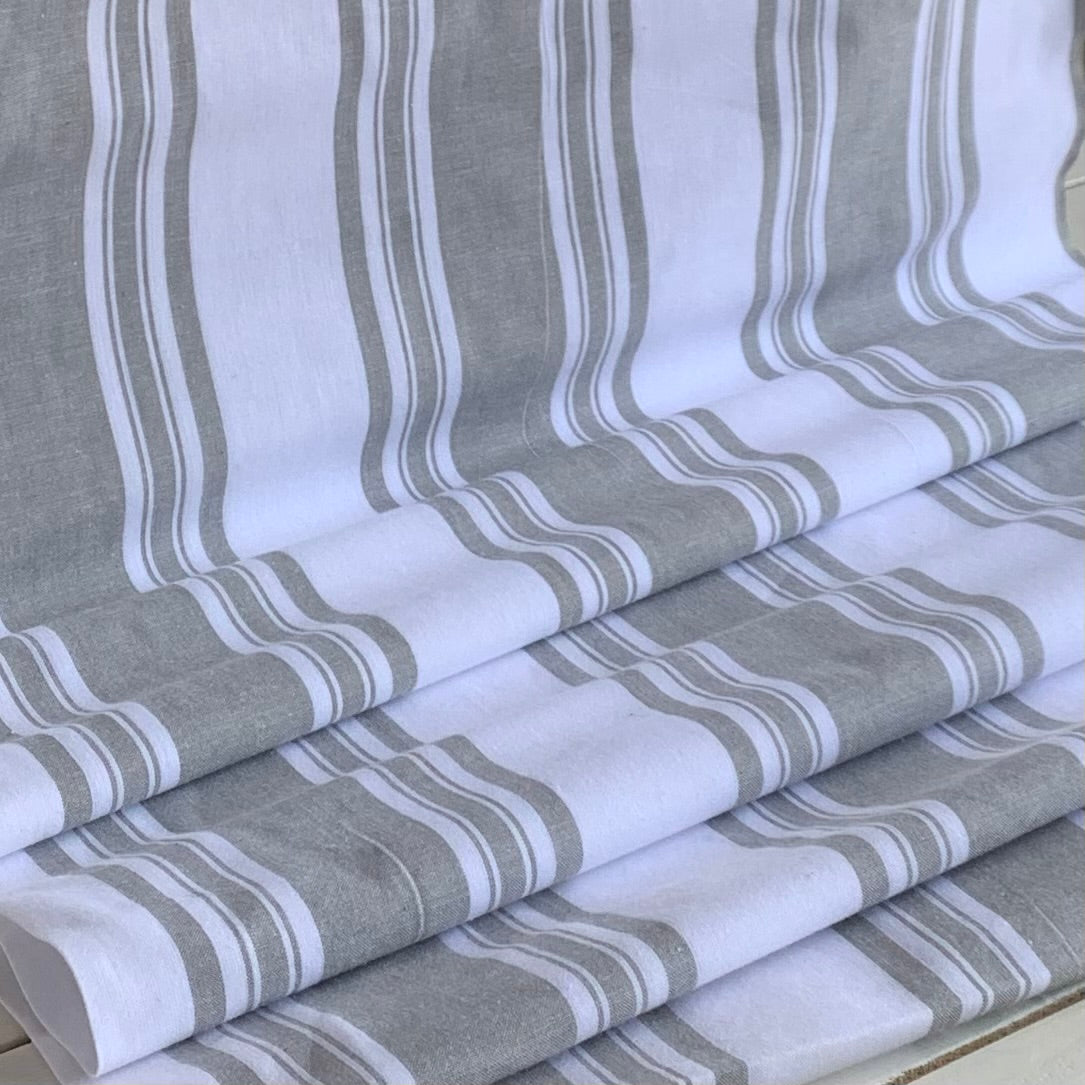 Grey and White Stripe - Homespun Fabric