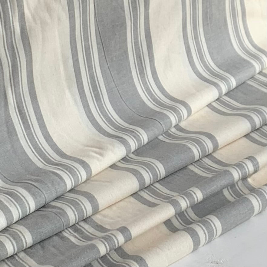 Grey and Cream Stripe - Homespun Fabric