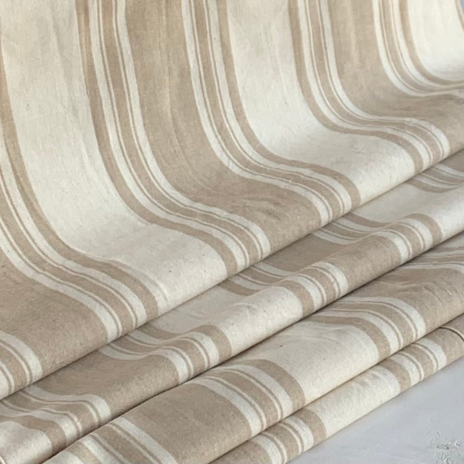 Tan and Cream Stripe - Homespun Fabric