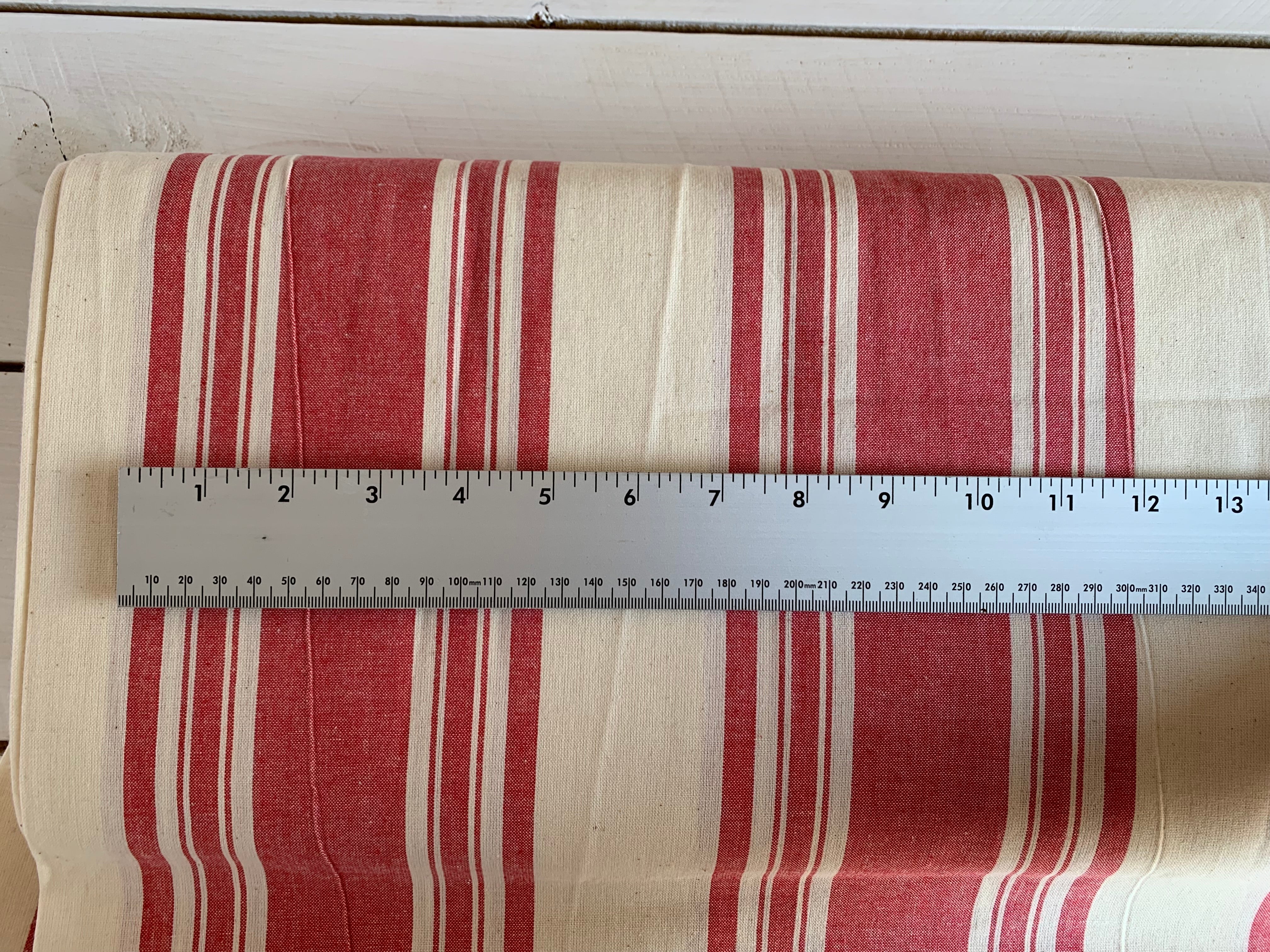 Red and Cream Stripe - Homespun Fabric
