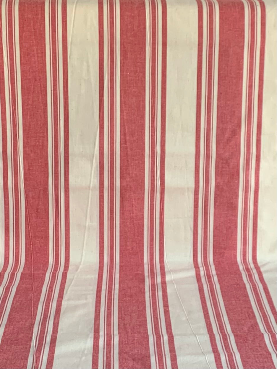 Red and Cream Stripe - Homespun Fabric