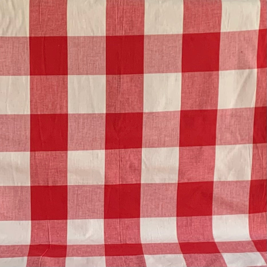Red and Cream Buffalo Plaid - Homespun Fabric