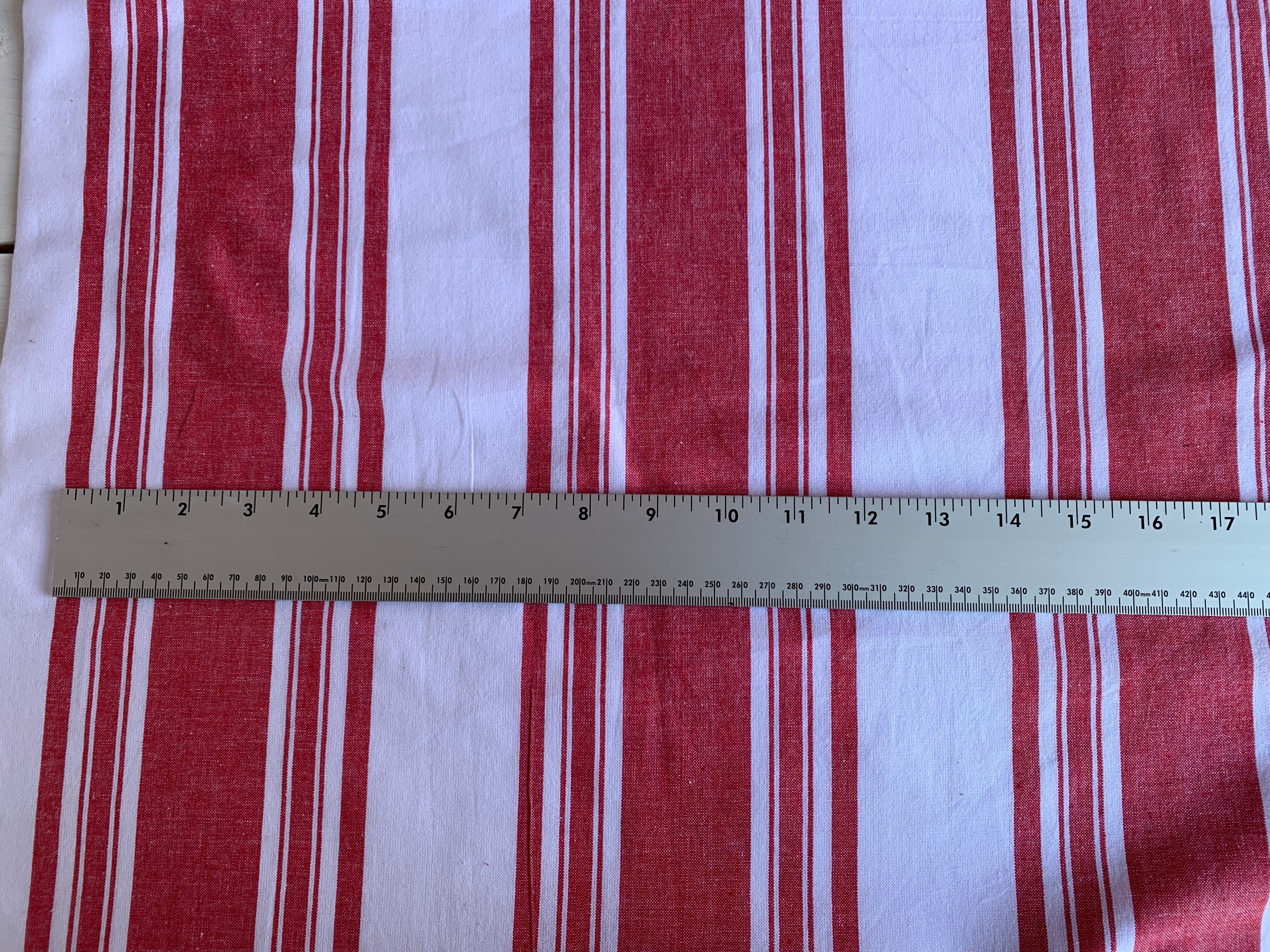 Red and White Stripe - Homespun Fabric