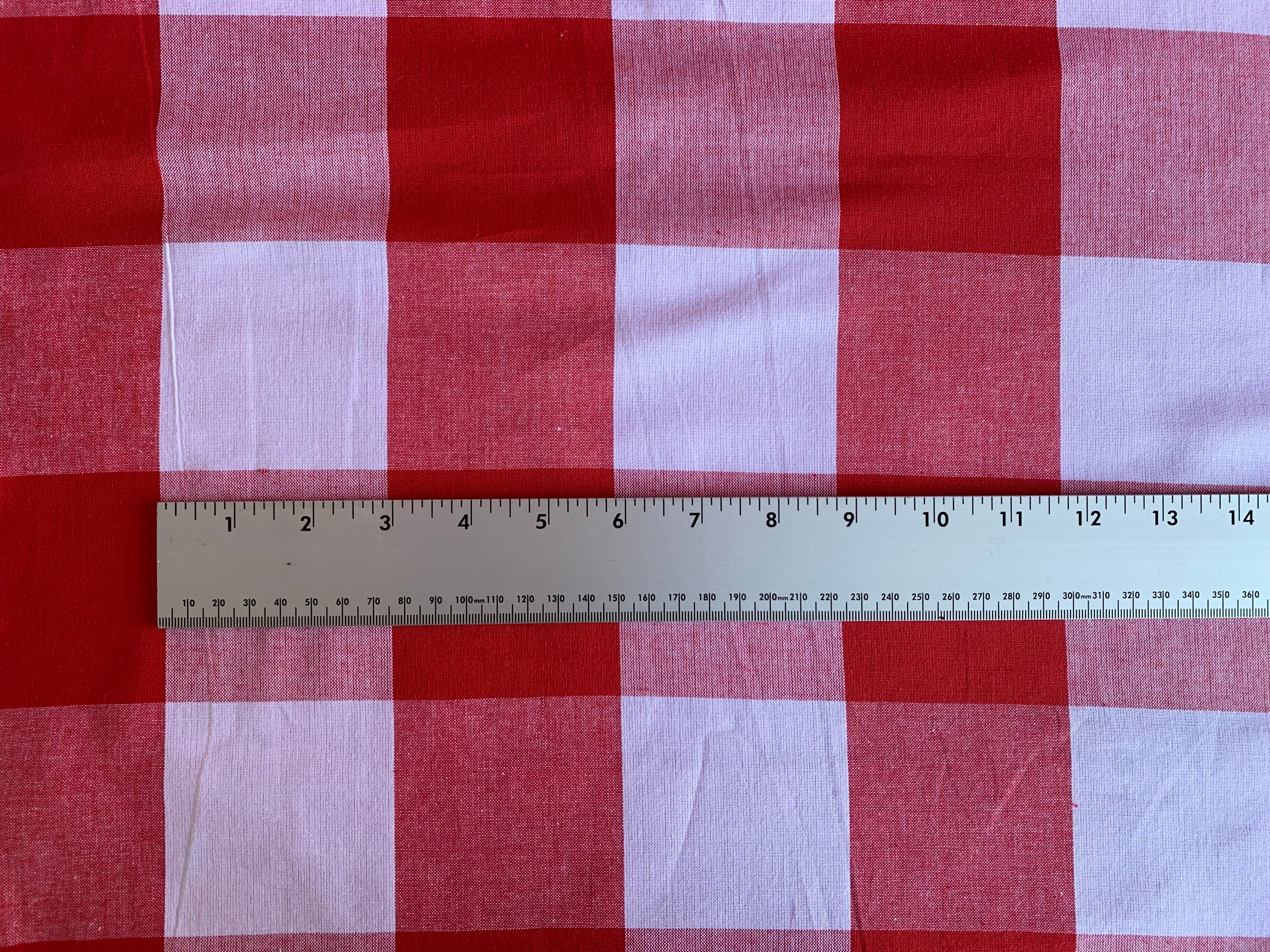 Red and White Buffalo Plaid - Homespun Fabric