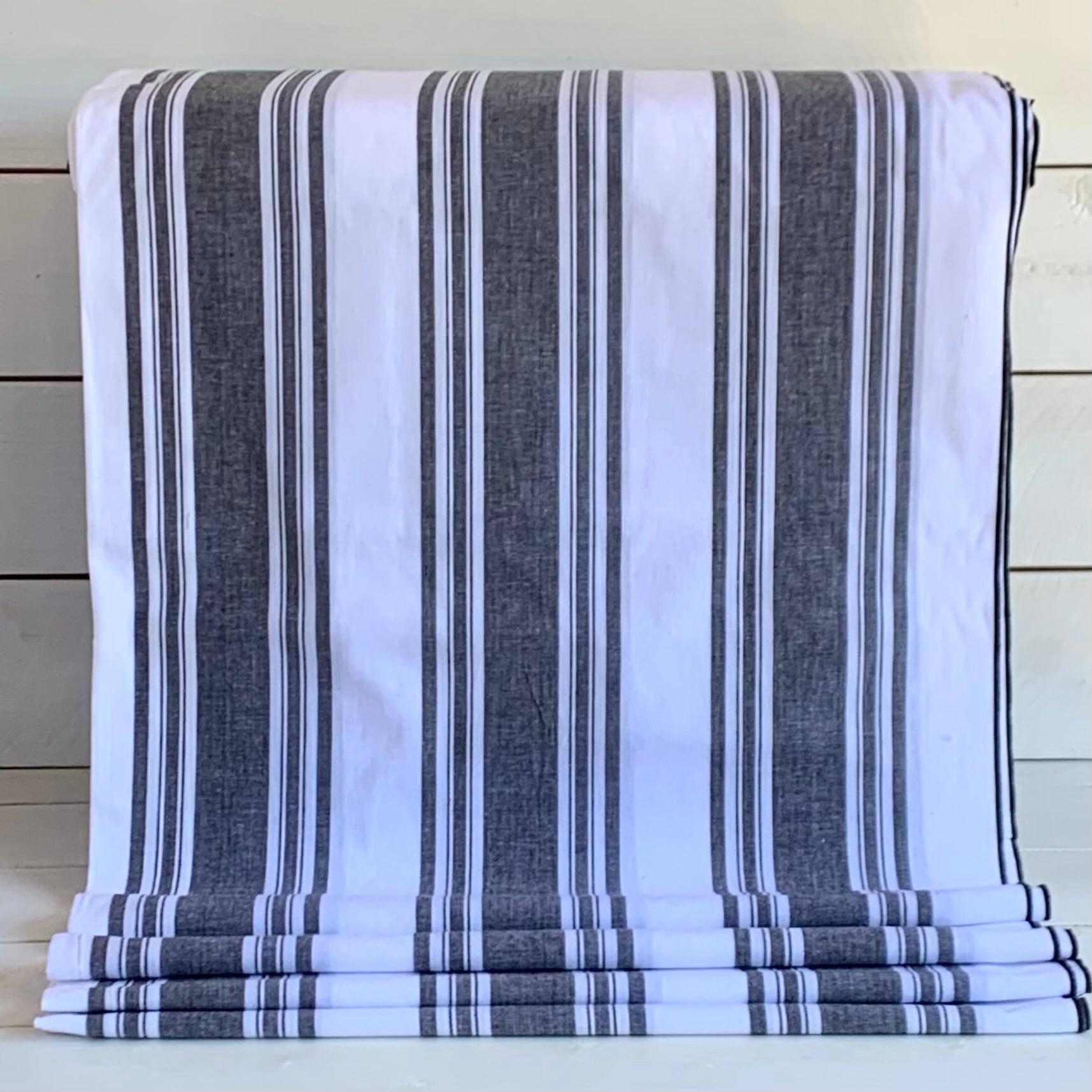 Black and White Stripe - Homespun Fabric