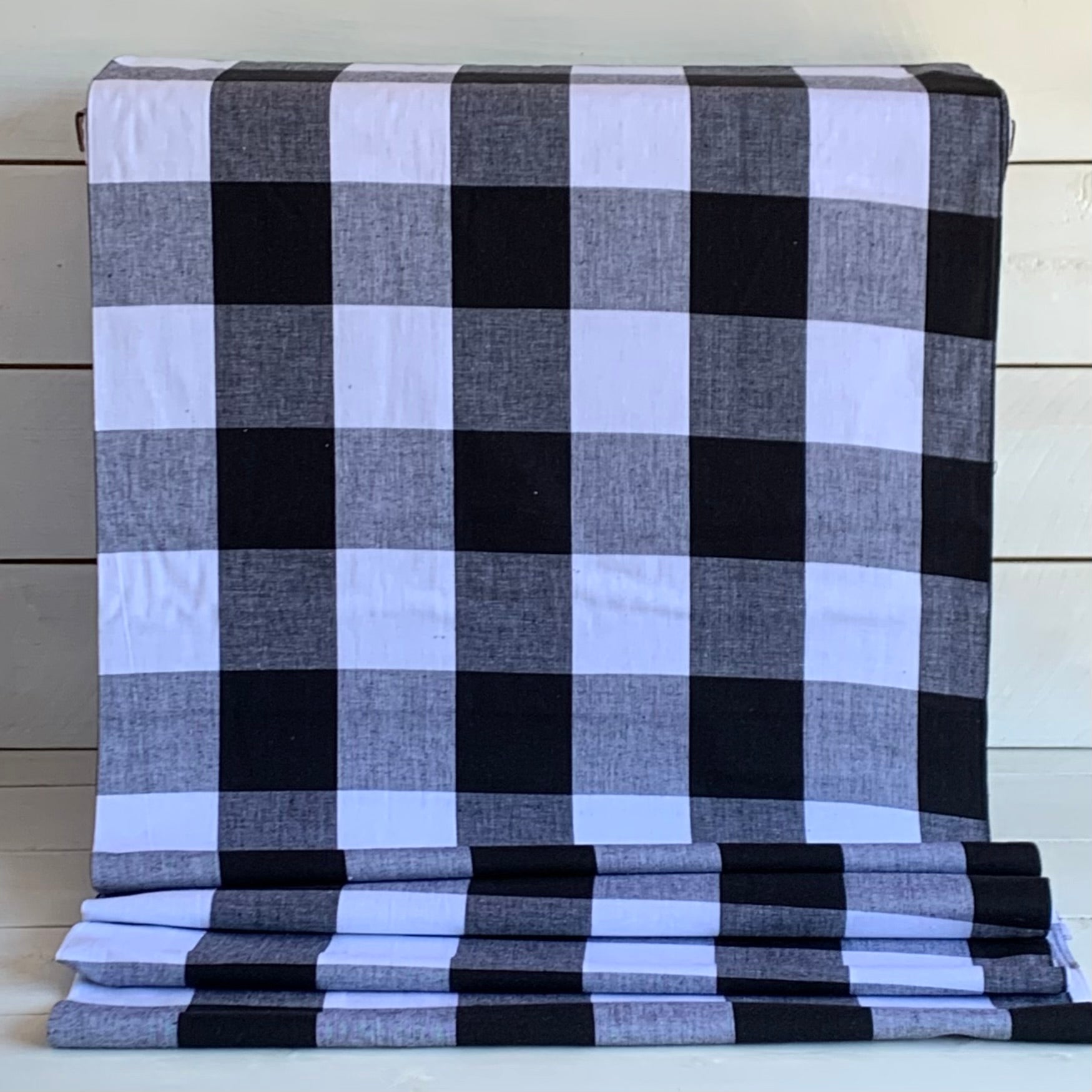 Black and White Buffalo Plaid - Homespun Fabric