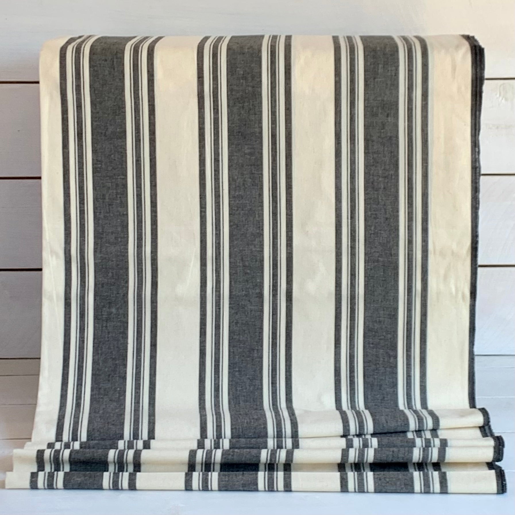 Black and Cream Stripe - Homespun Fabric