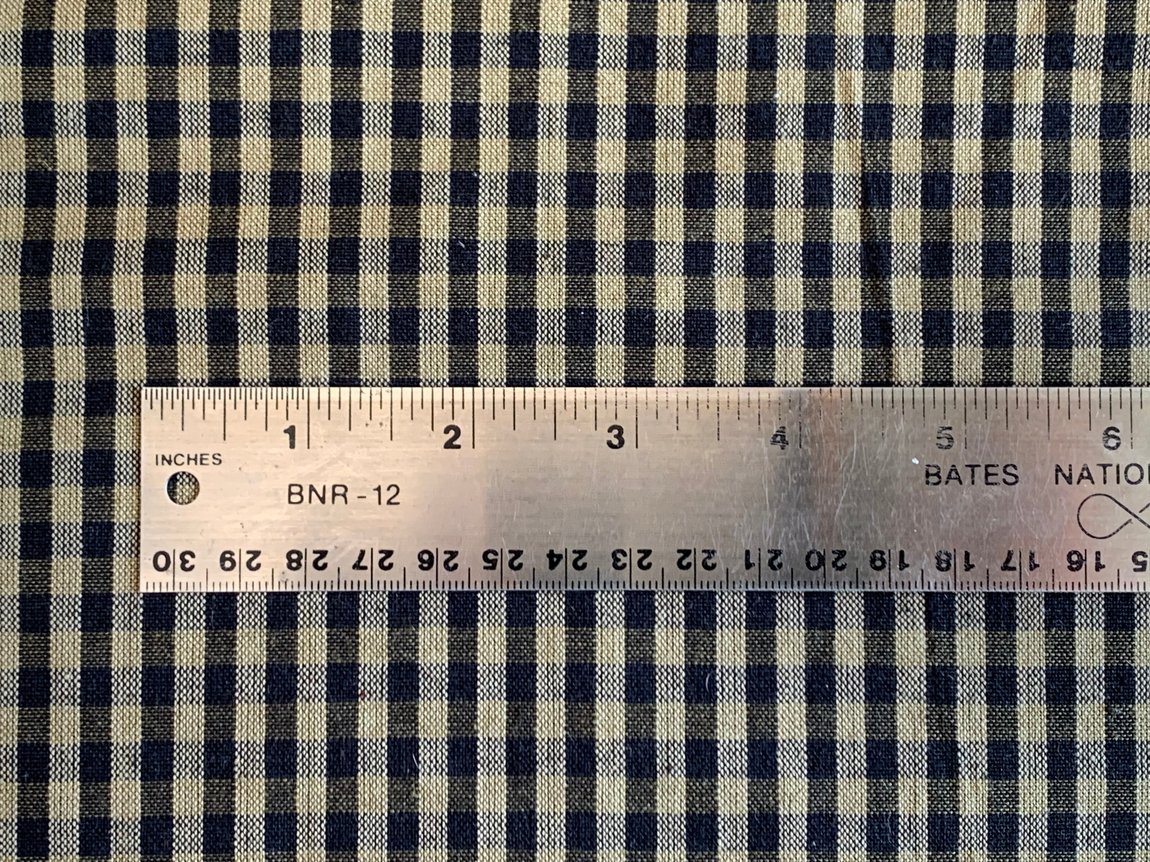 Black and Beige Mini Check Plaid - Homespun Fabric