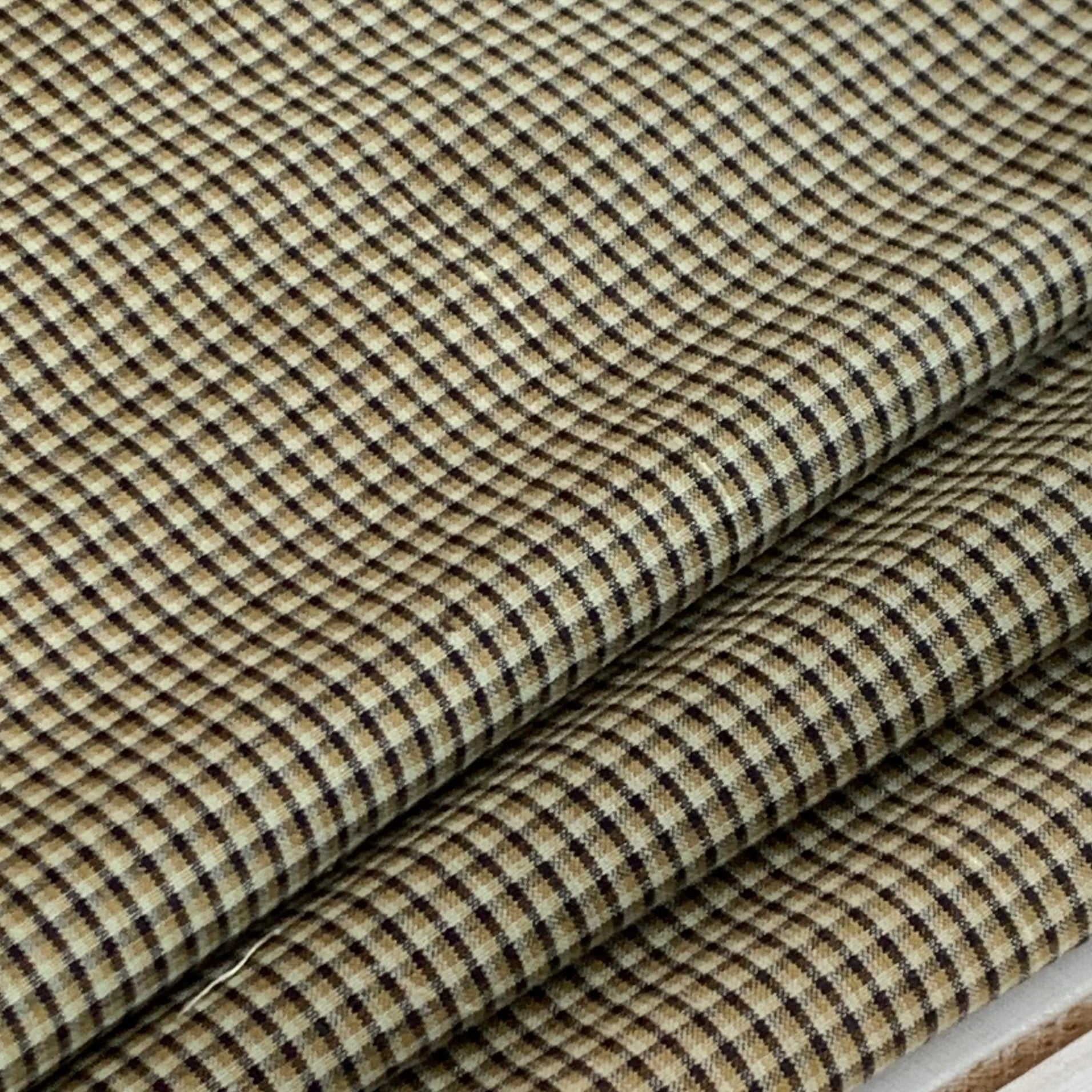 Mustard and Black Mini Plaid - Homespun Fabric