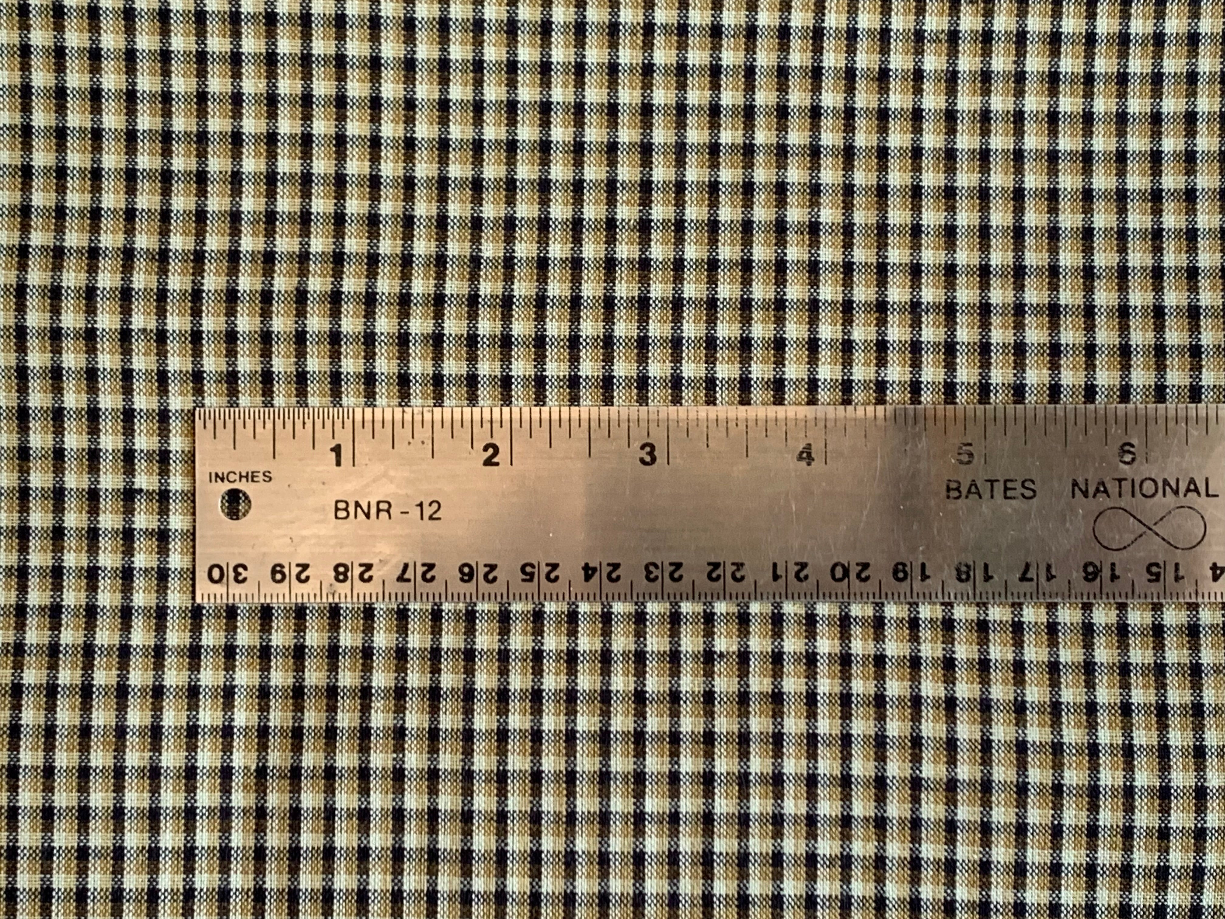 Mustard and Black Mini Plaid - Homespun Fabric