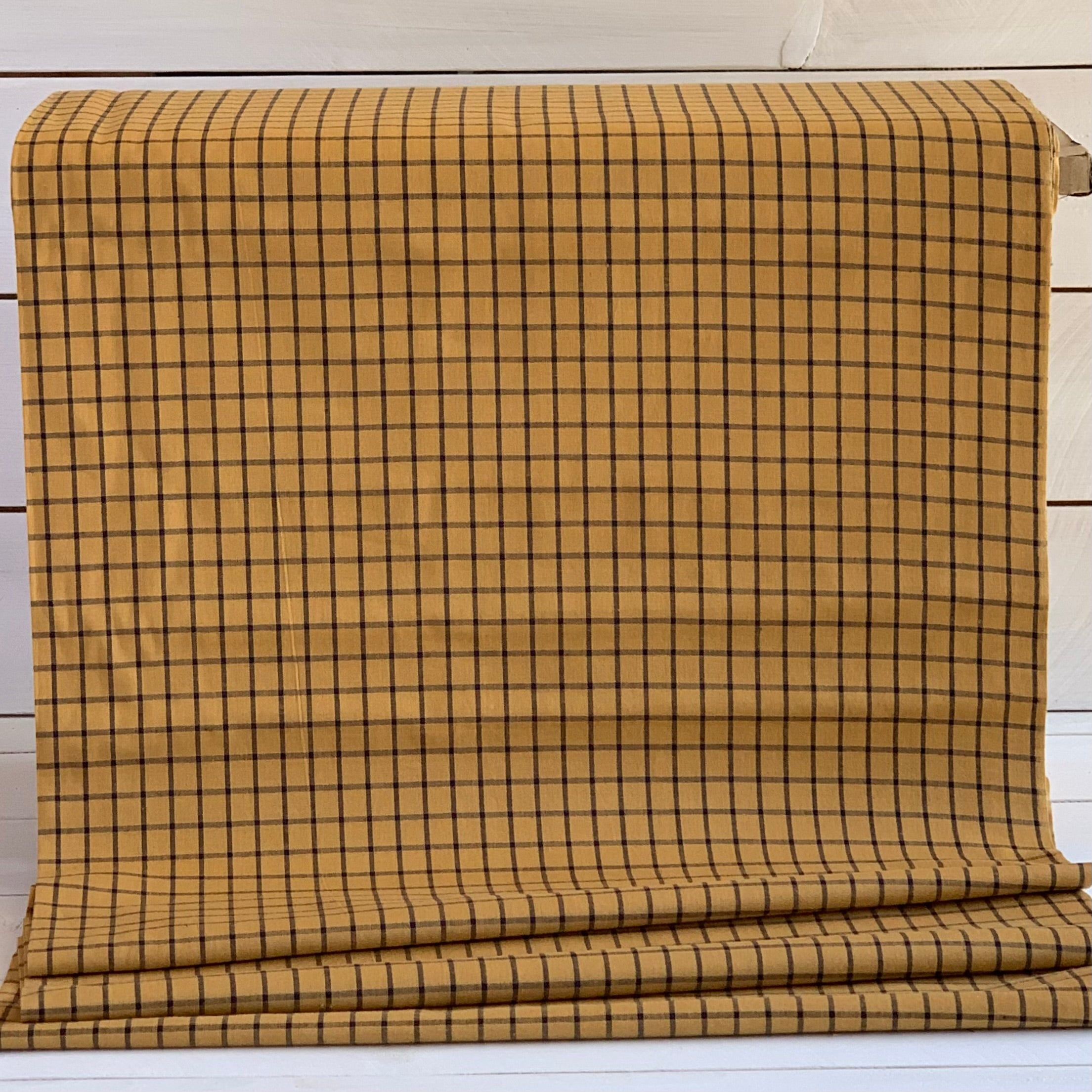 Mustard and Black Plaid - Homespun Fabric