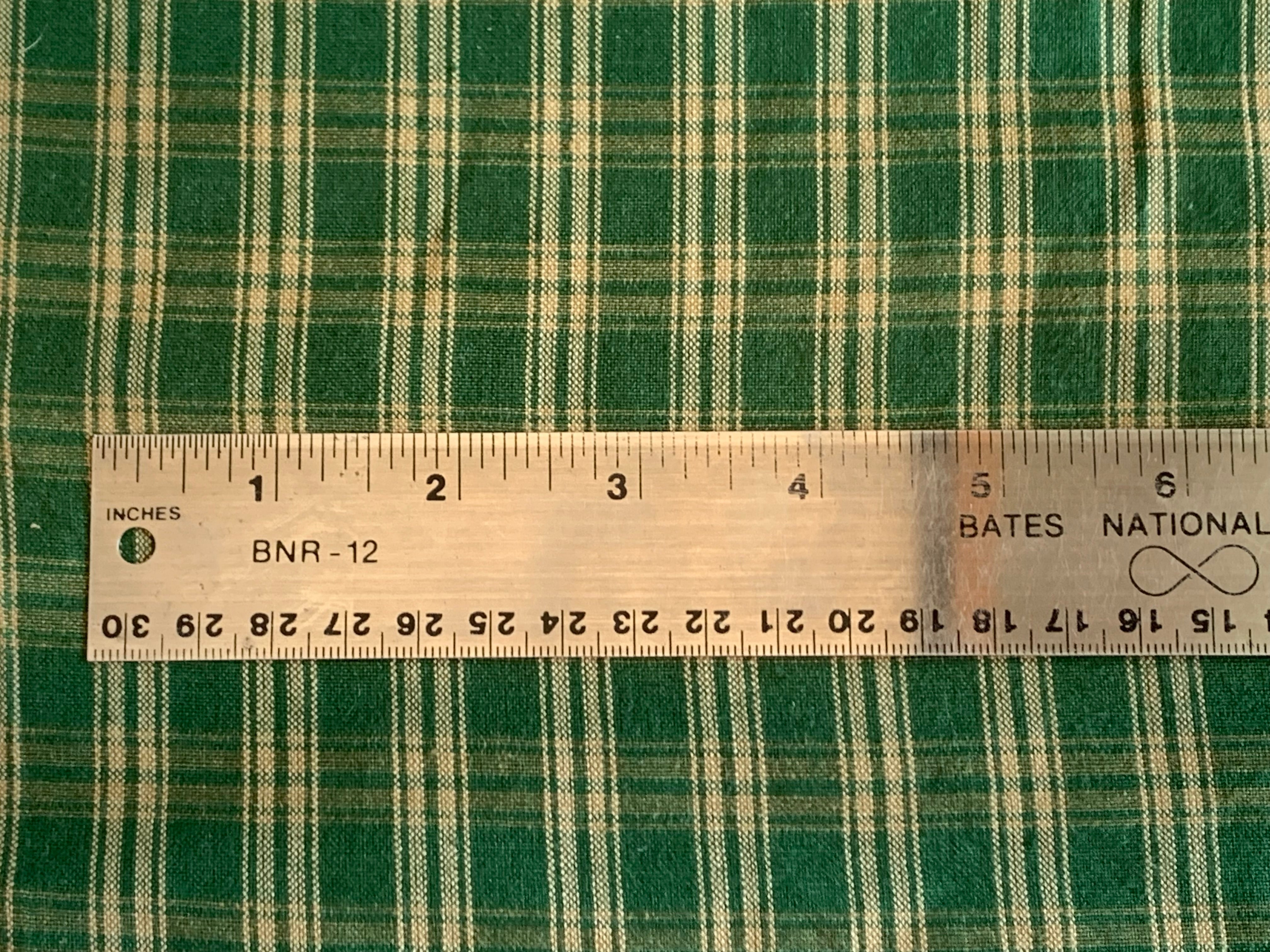 Green and Beige Plaid - Homespun Fabric -41
