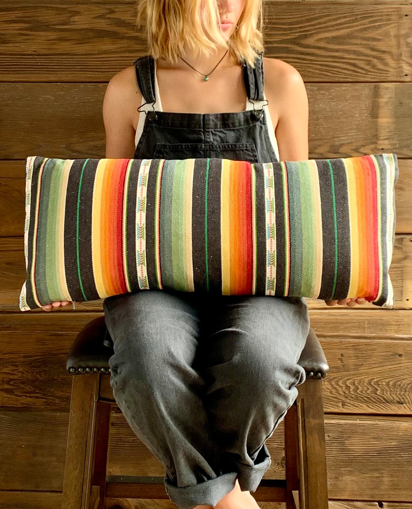 Serape Style Pillow - Black