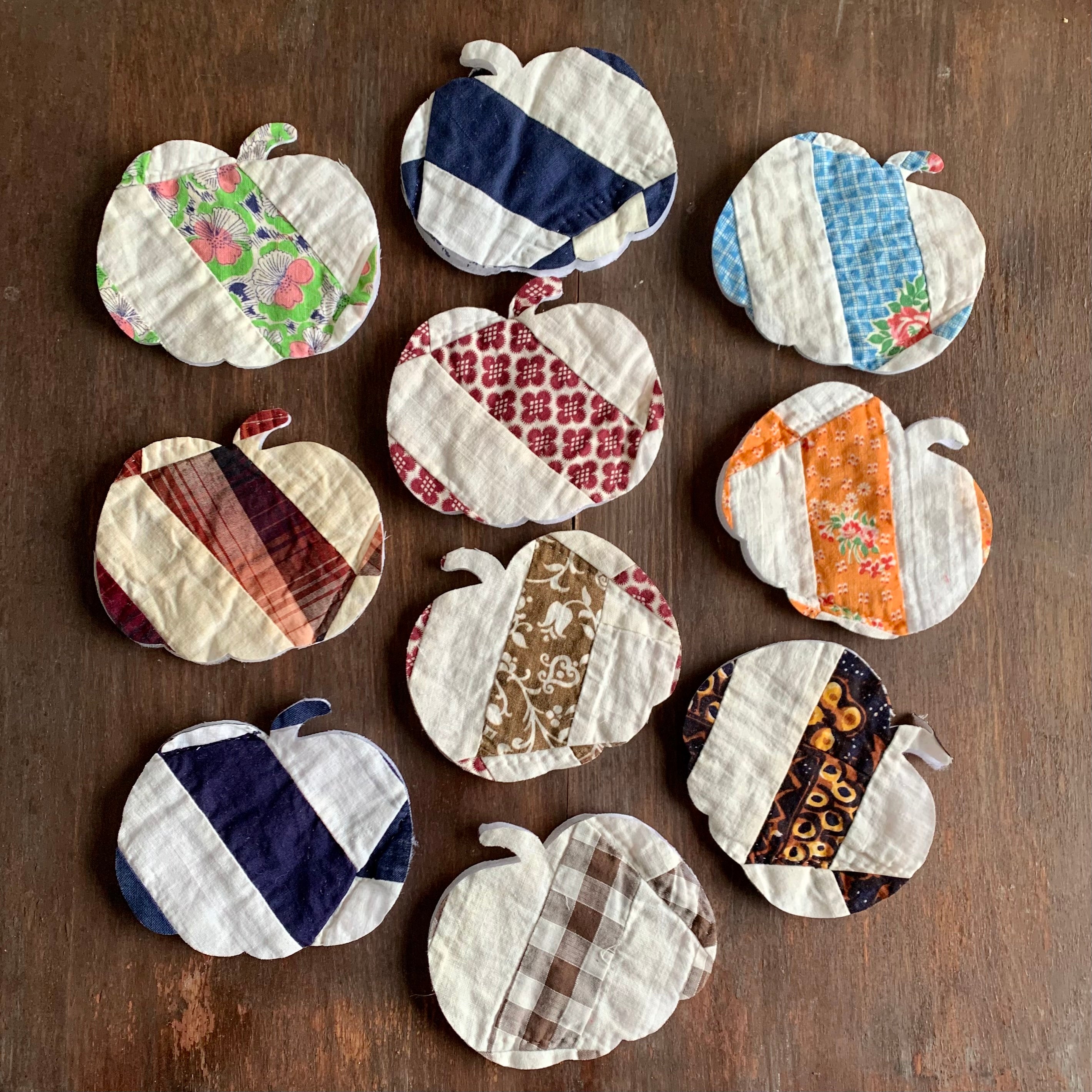 Pumpkin Die Cuts from Vintage Cutter Quilt - Set of 10