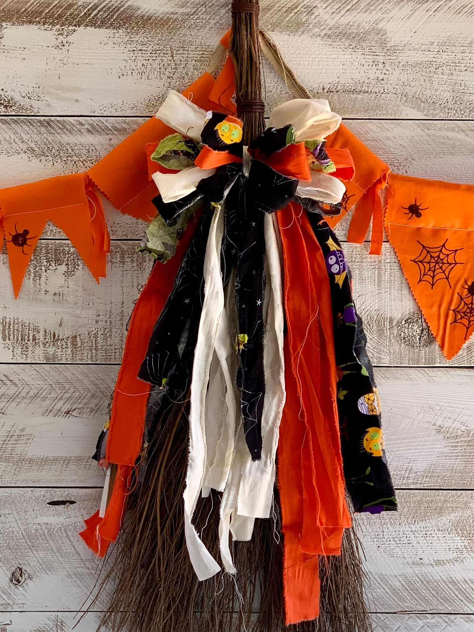 Halloween Rag Bow - Orange or Yellow