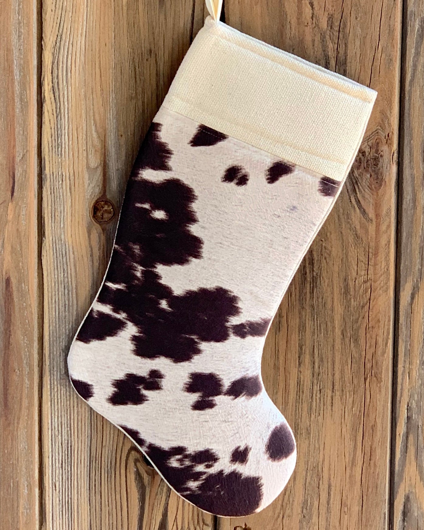 Faux Cowhide Christmas Stockings