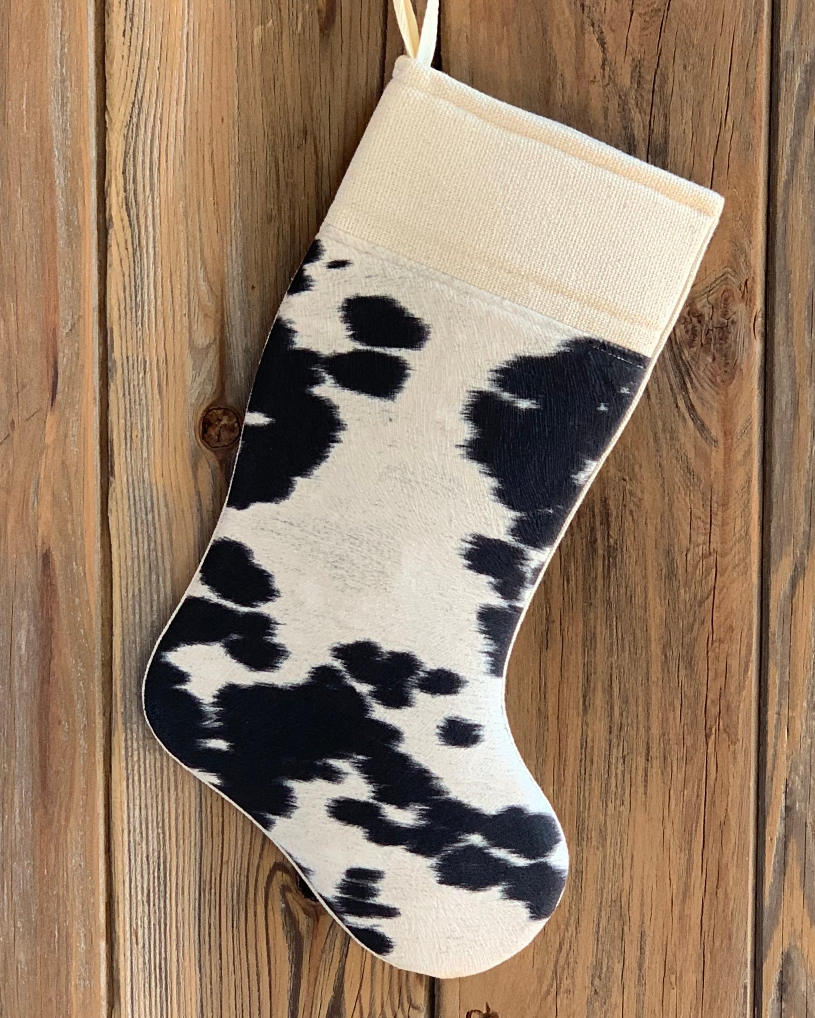 Faux Cowhide Christmas Stockings