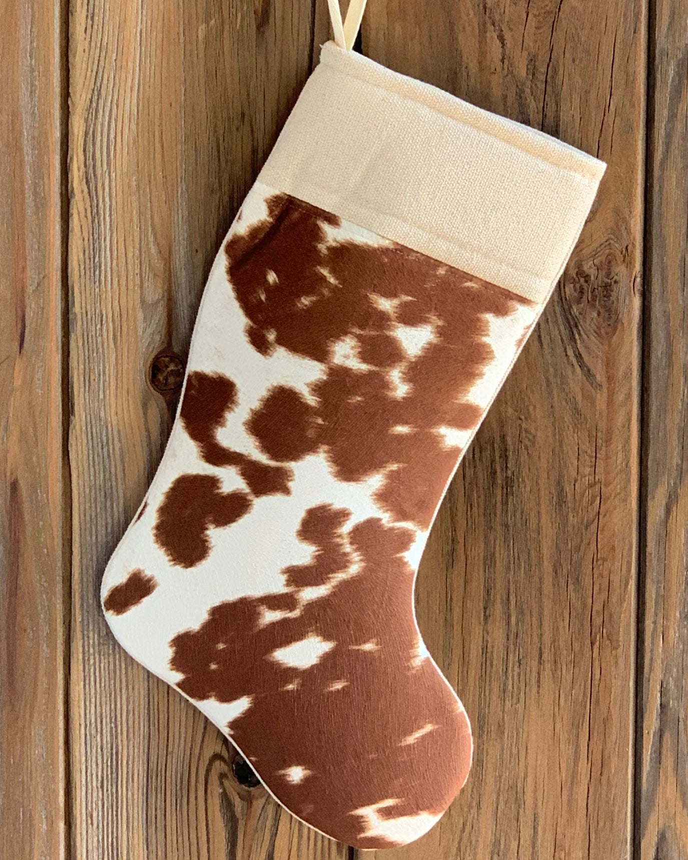 Faux Cowhide Christmas Stockings