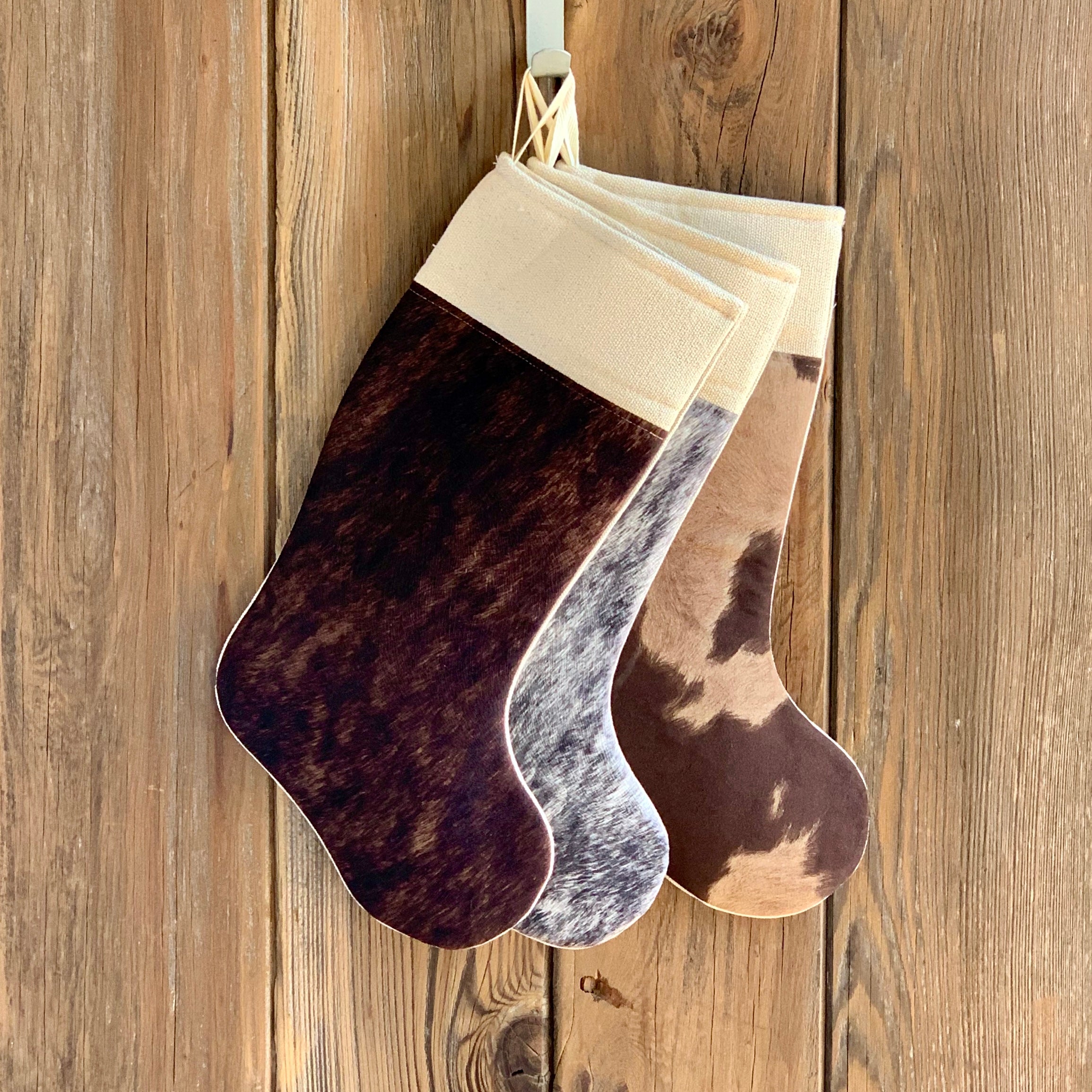 Faux Horsehide Christmas Stockings