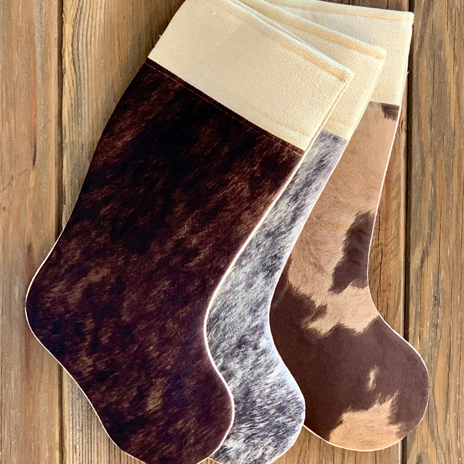 Faux Horsehide Christmas Stockings