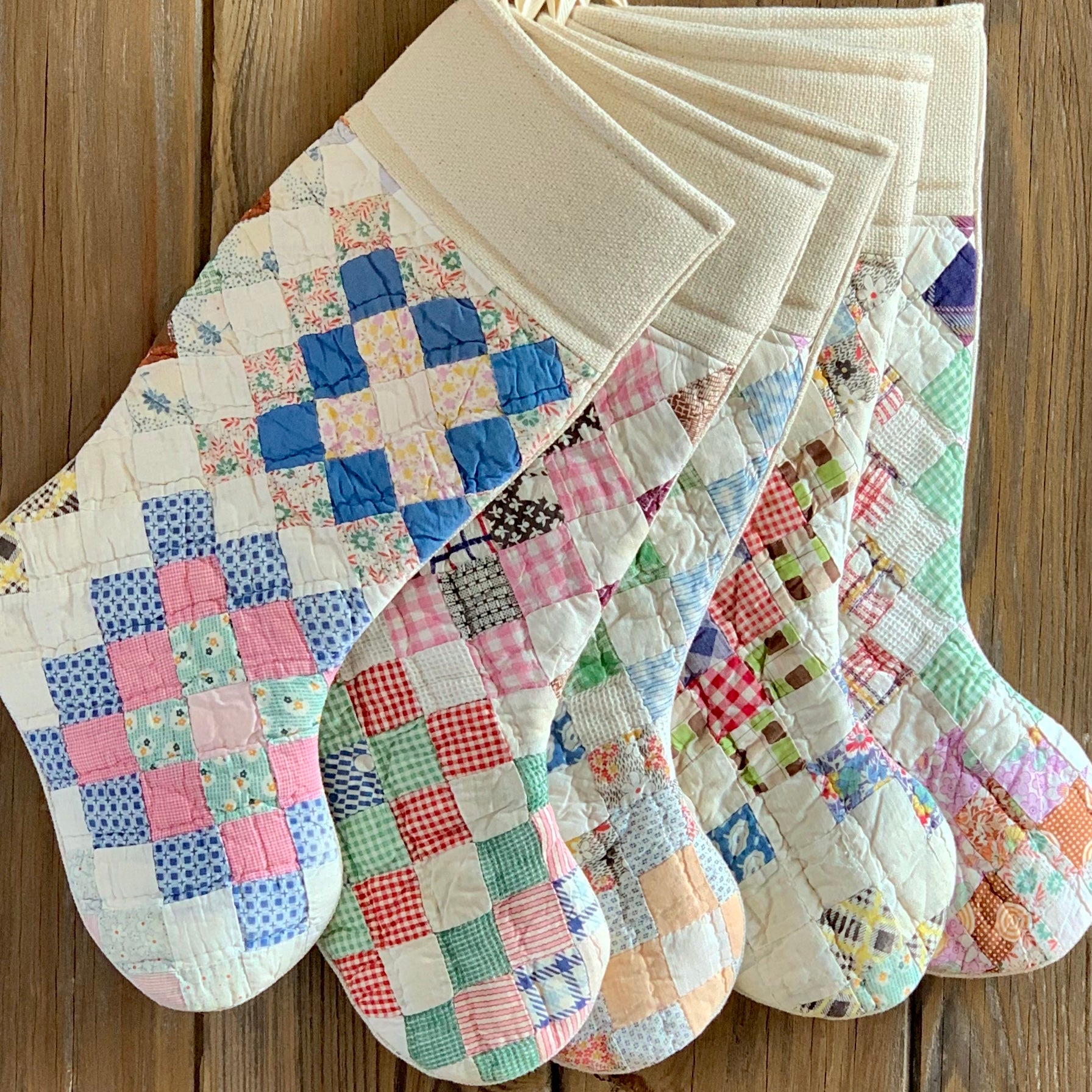 Vintage Quilt Christmas Stocking