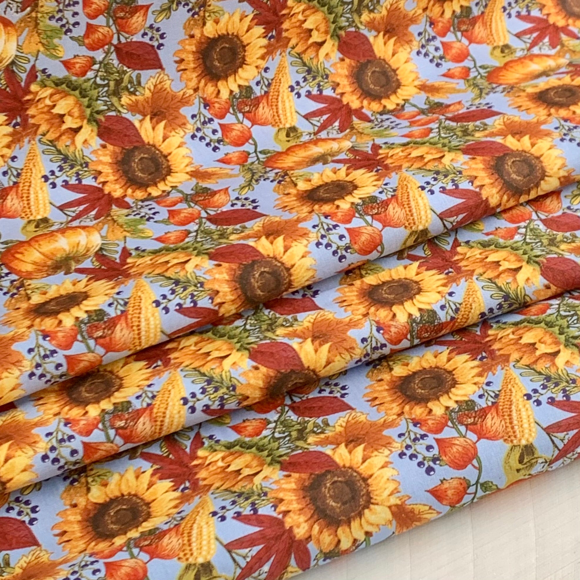 Pumpkin and Sunflowers Cotton