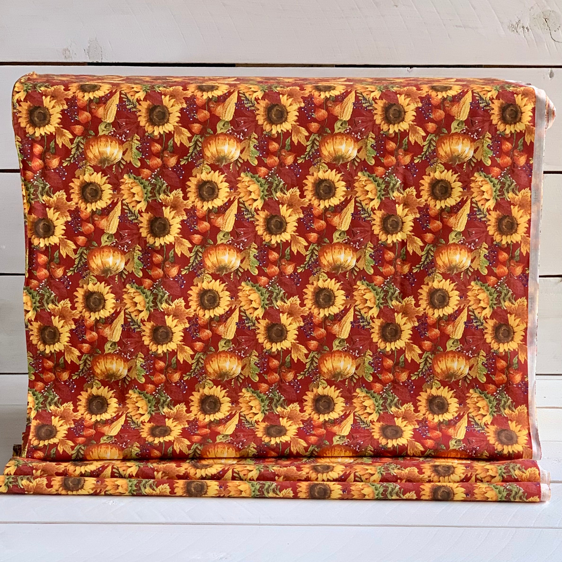 Pumpkin and Sunflowers Cotton