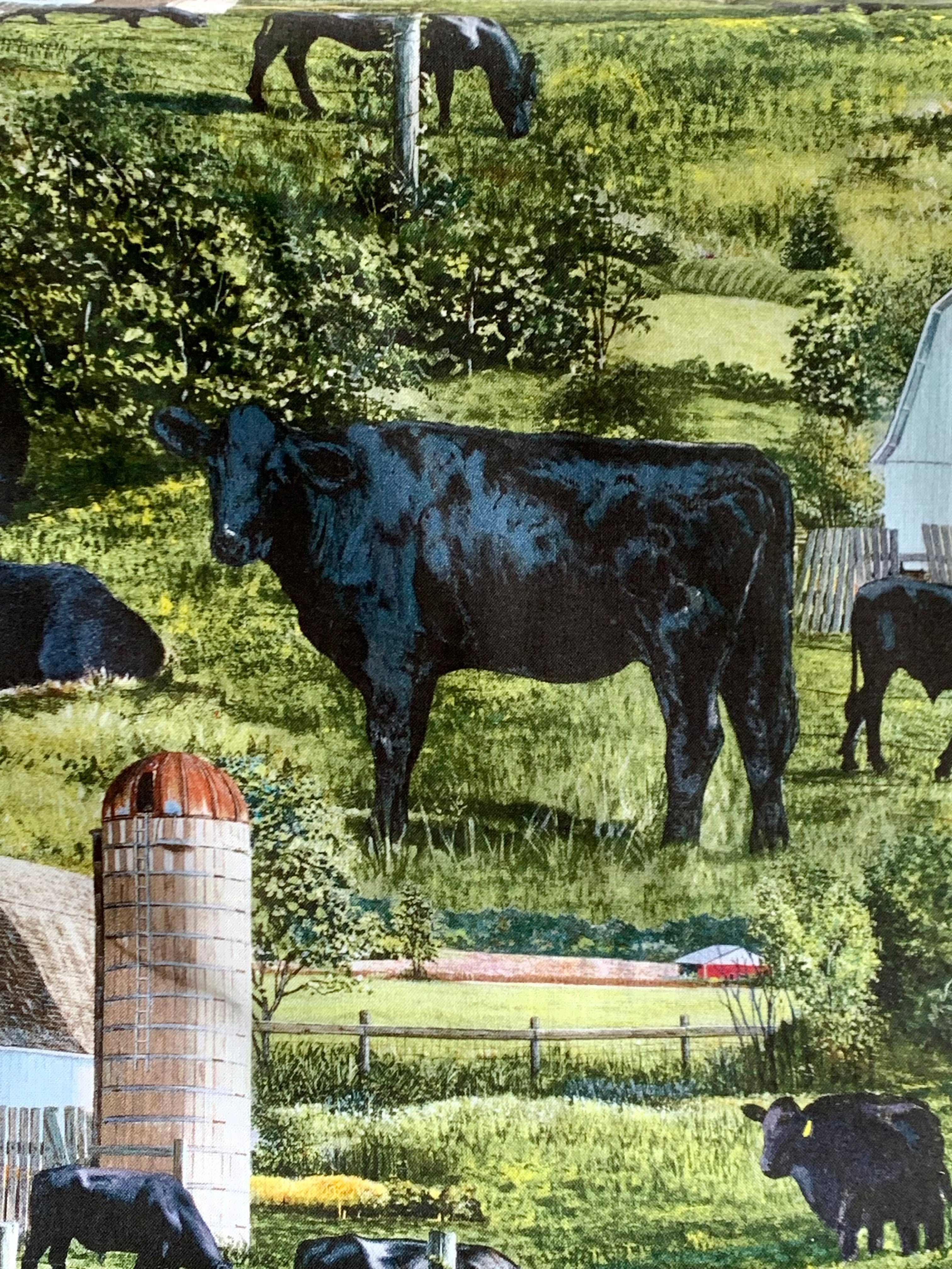 Cows in Sunshine Cotton Fabric