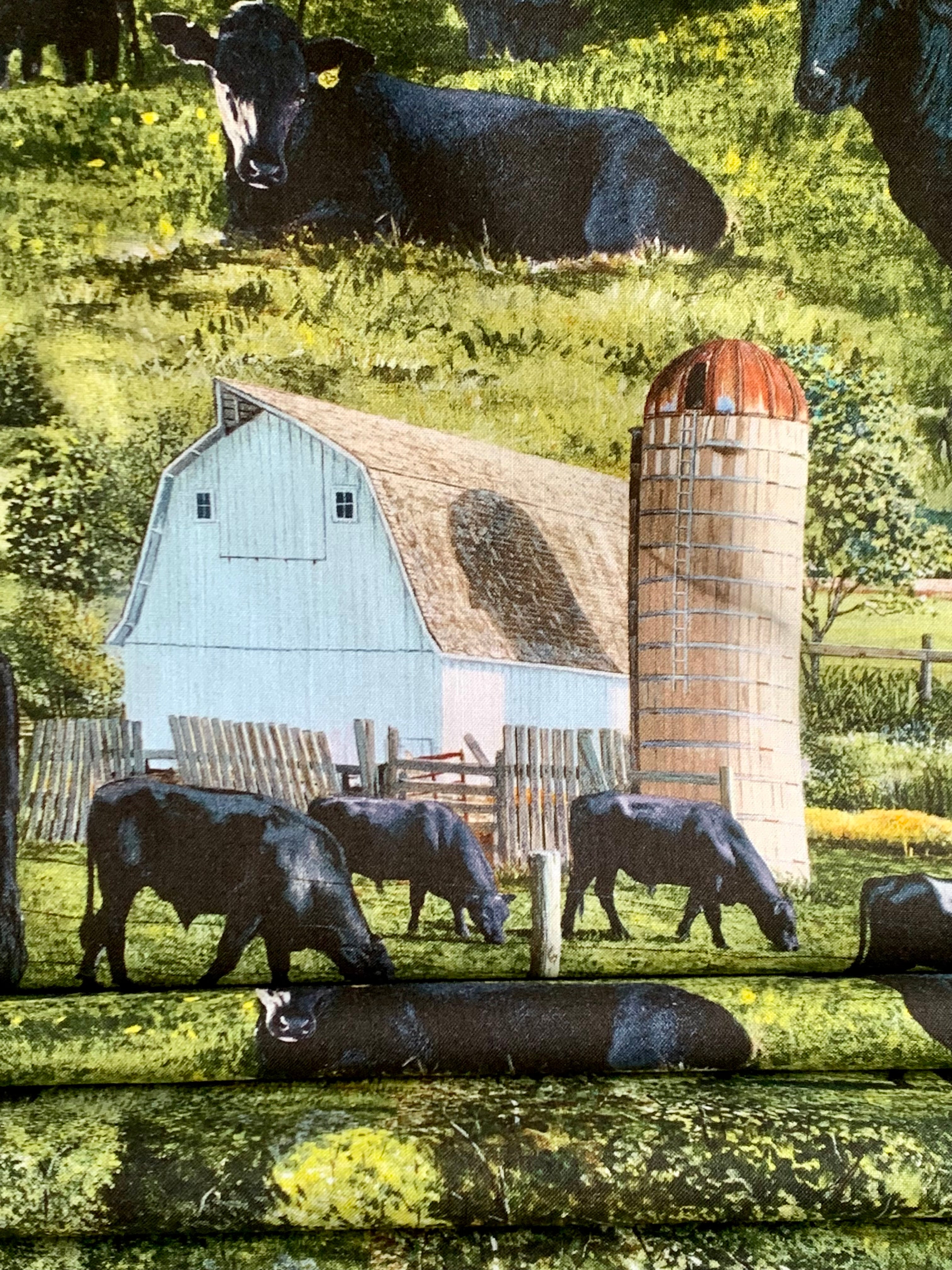 Cows in Sunshine Cotton Fabric