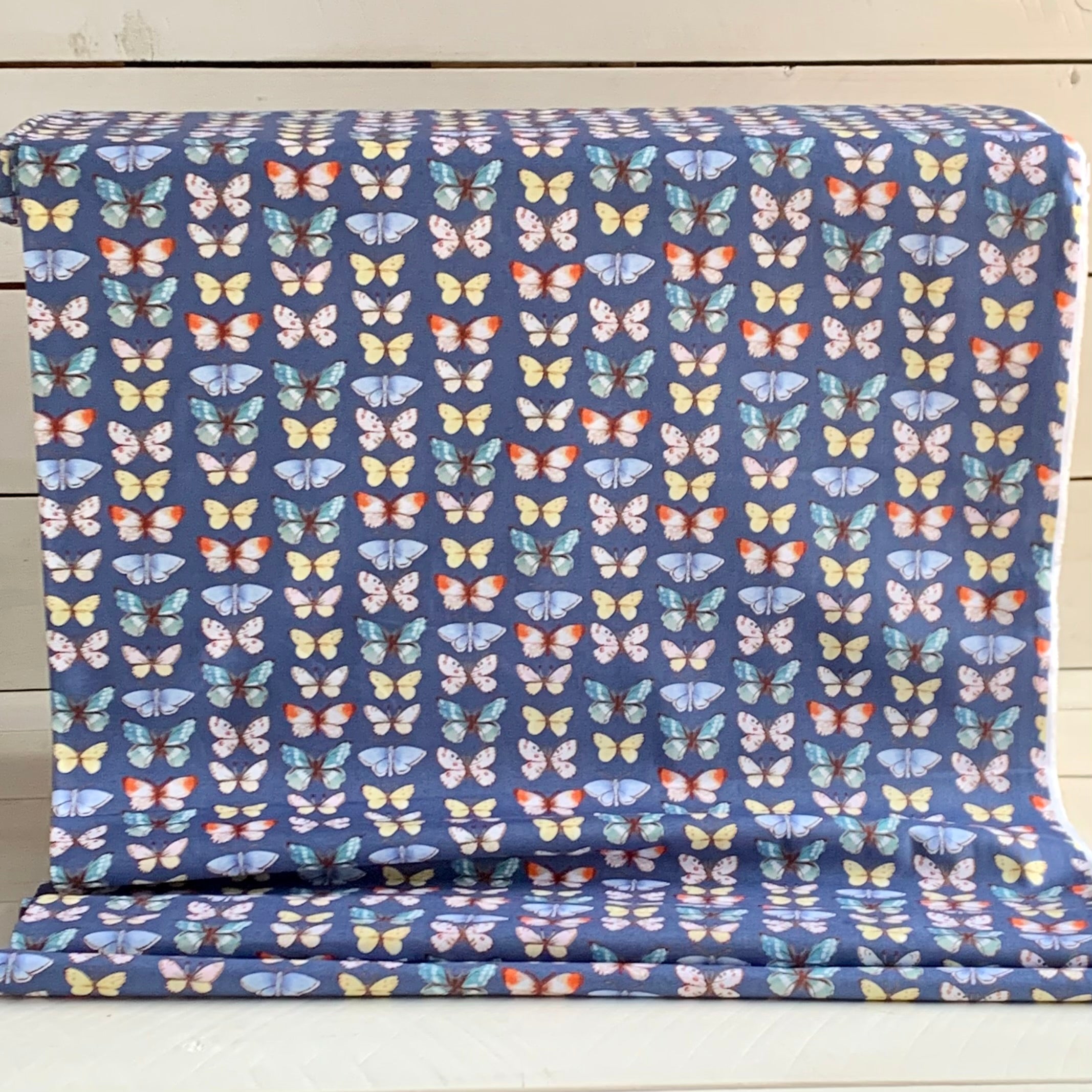 Butterflies, Farm Meadow by Clare Therese Gray Windham Fabrics - Navy 52794-7 Cotton Fabric