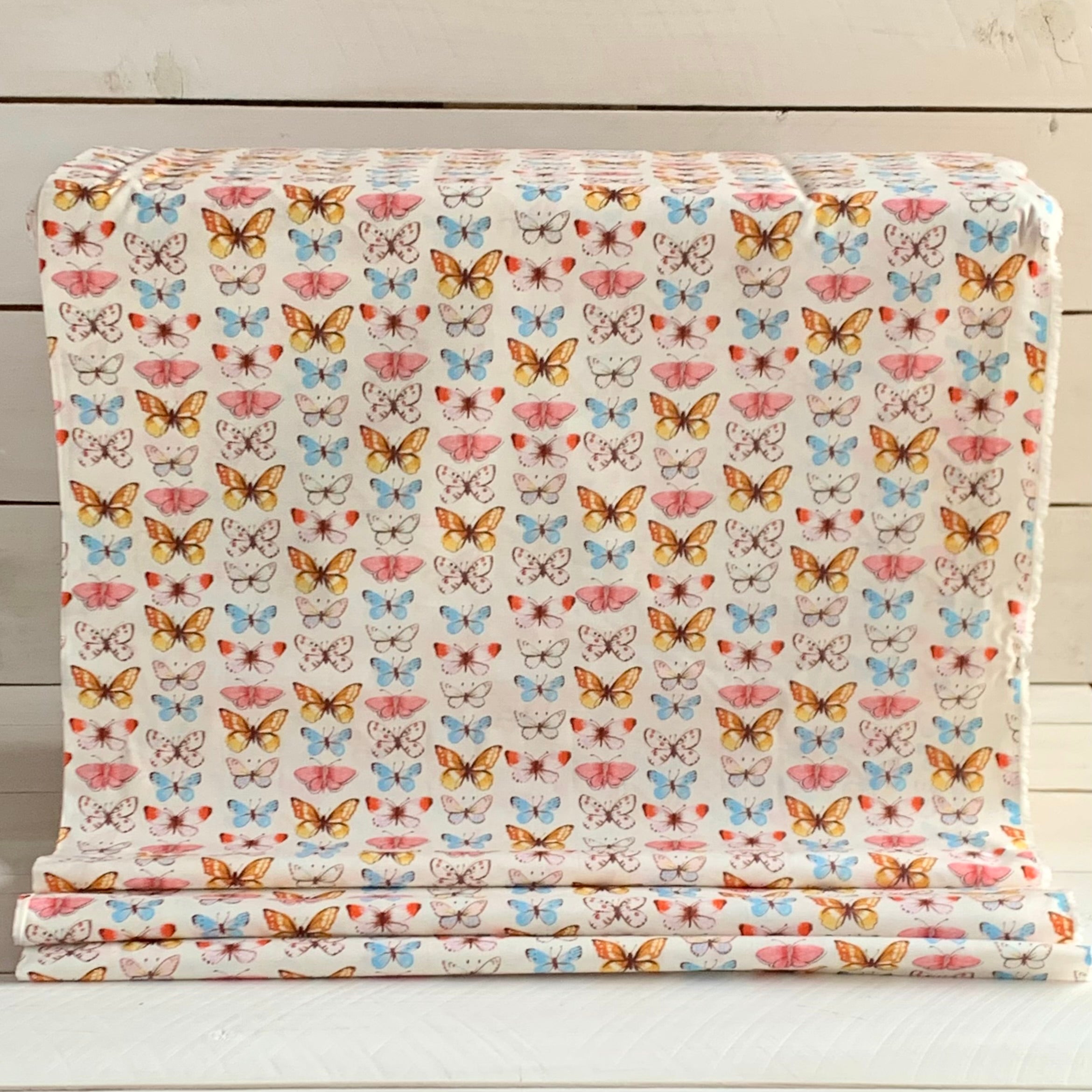 Butterflies, Farm Meadow by Clare Therese Gray Windham Fabrics - Ivory 52794-1 Cotton Fabric