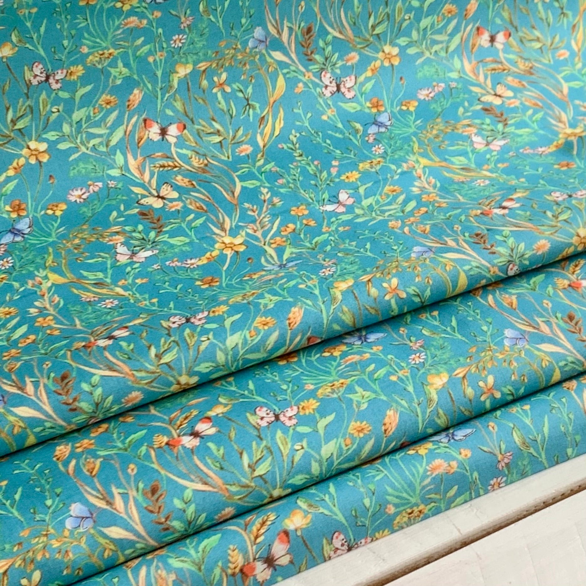 Meadow, Farm Meadow by Clare Therese Gray Windham Fabrics - Robins Egg 52793-3 Cotton Fabric
