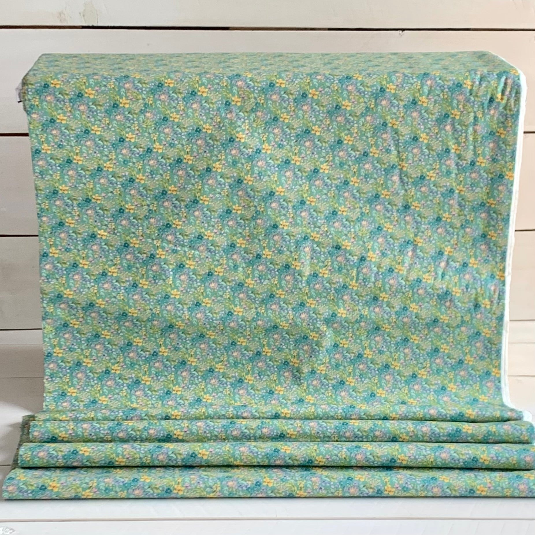 Tiny Floral, Farm Meadow by Clare Therese Gray Windham Fabrics - Mint 52797-14 Cotton Fabric