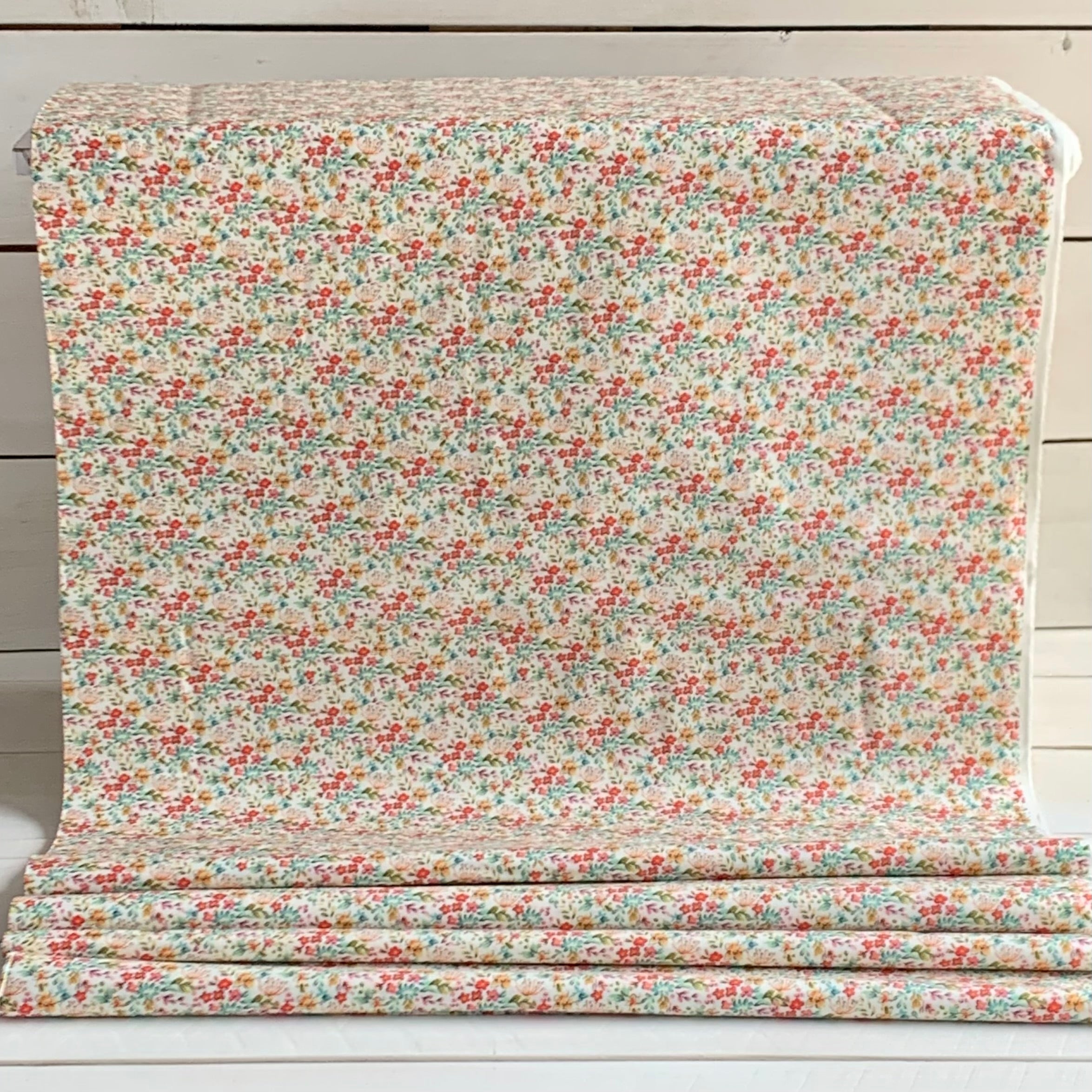 Tiny Floral, Farm Meadow by Clare Therese Gray Windham Fabrics - Ivory 52797-1 Cotton Fabric