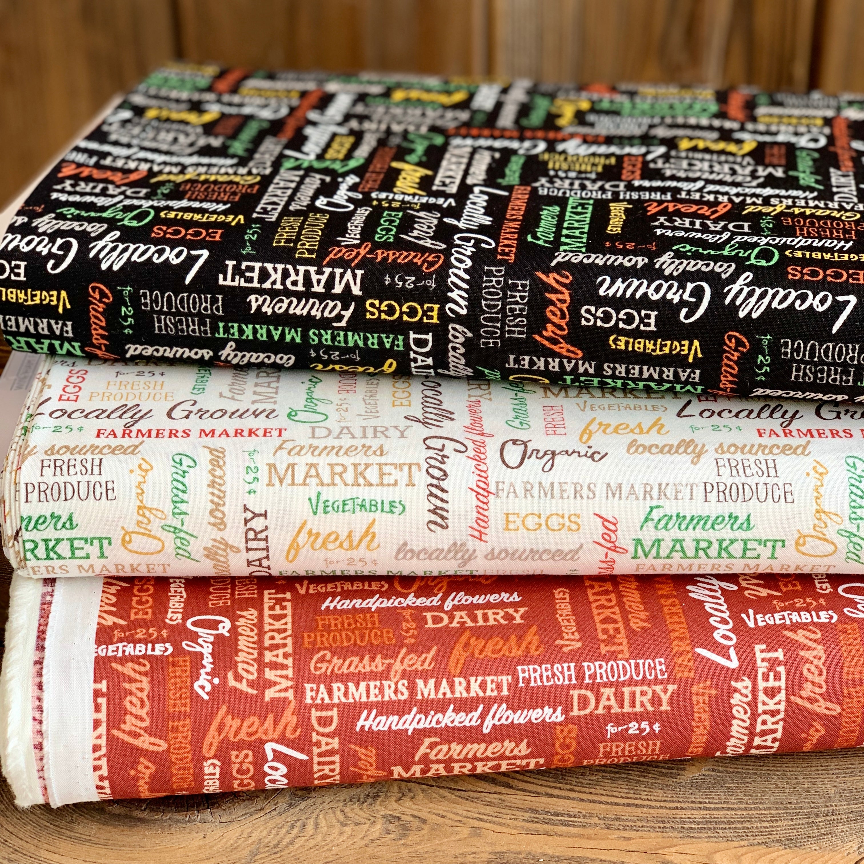 Farmers Market Collection by Whistler Studios and Milled by Windham Fabrics, 18 Patterns/Colors Cotton Fabric