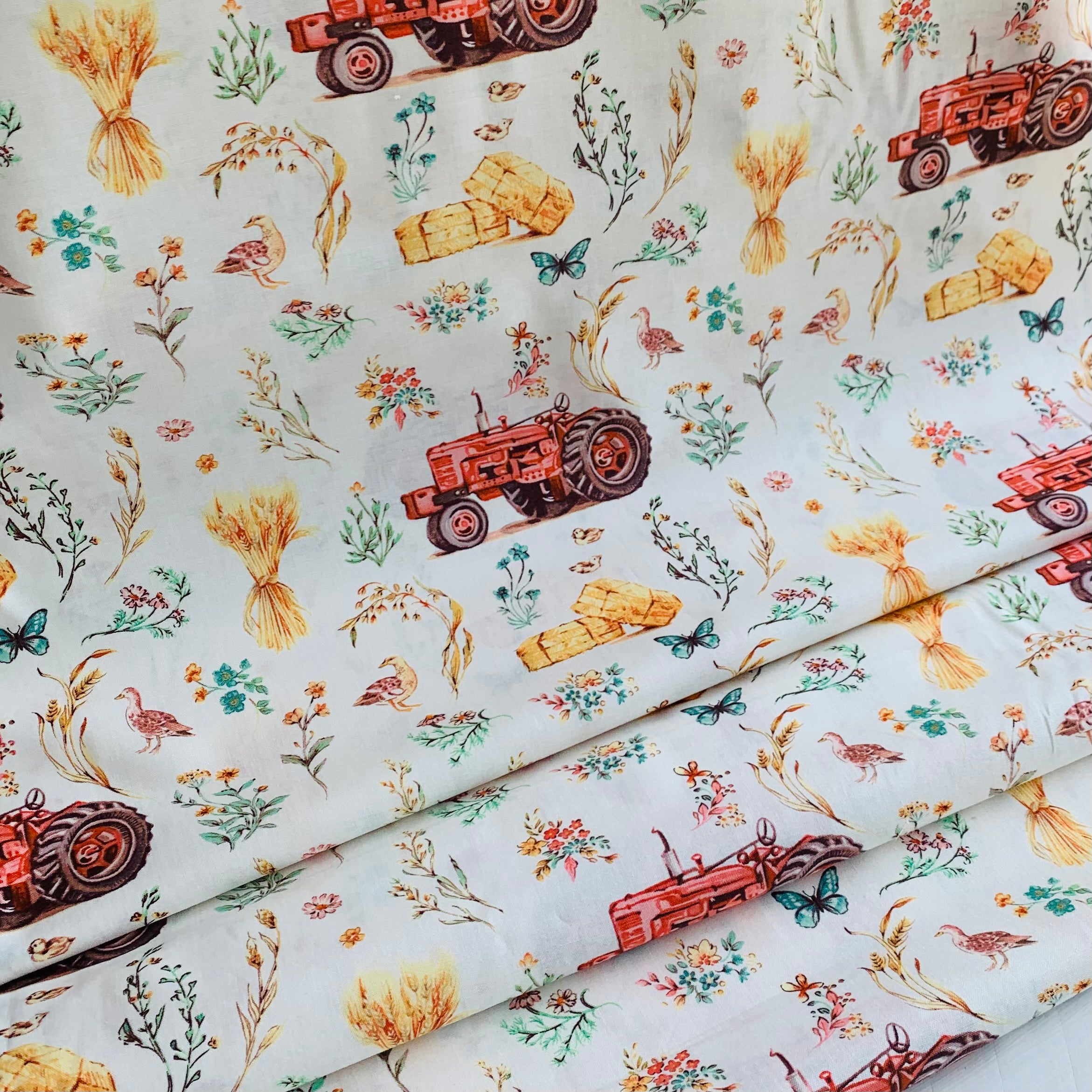 Farm Scene Farm Meadow by Clare Therese Gray Windham Fabrics - Ivory 52792-1 Cotton Fabric