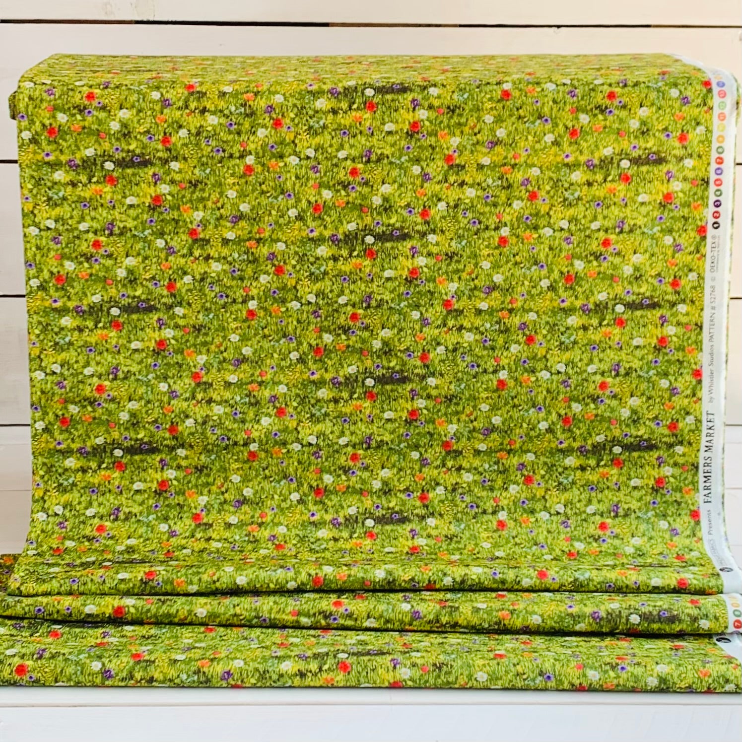 Wildflowers From Farmers Market Collection by Whistler Studios and Milled by Windham Fabrics, Pattern 52768-7 Grass Cotton Fabric