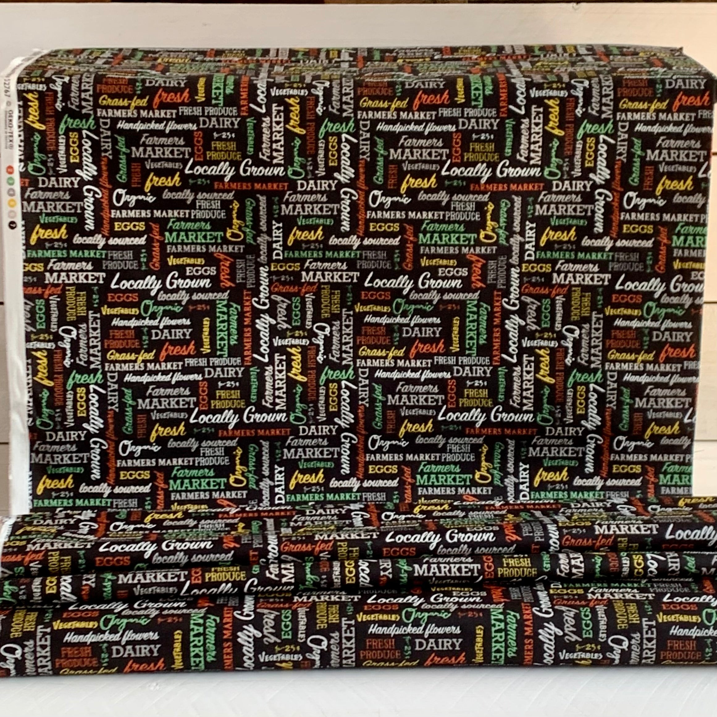 Words From Farmers Market Collection by Whistler Studios and Milled by Windham Fabrics- Black 52767-2 Cotton Fabric