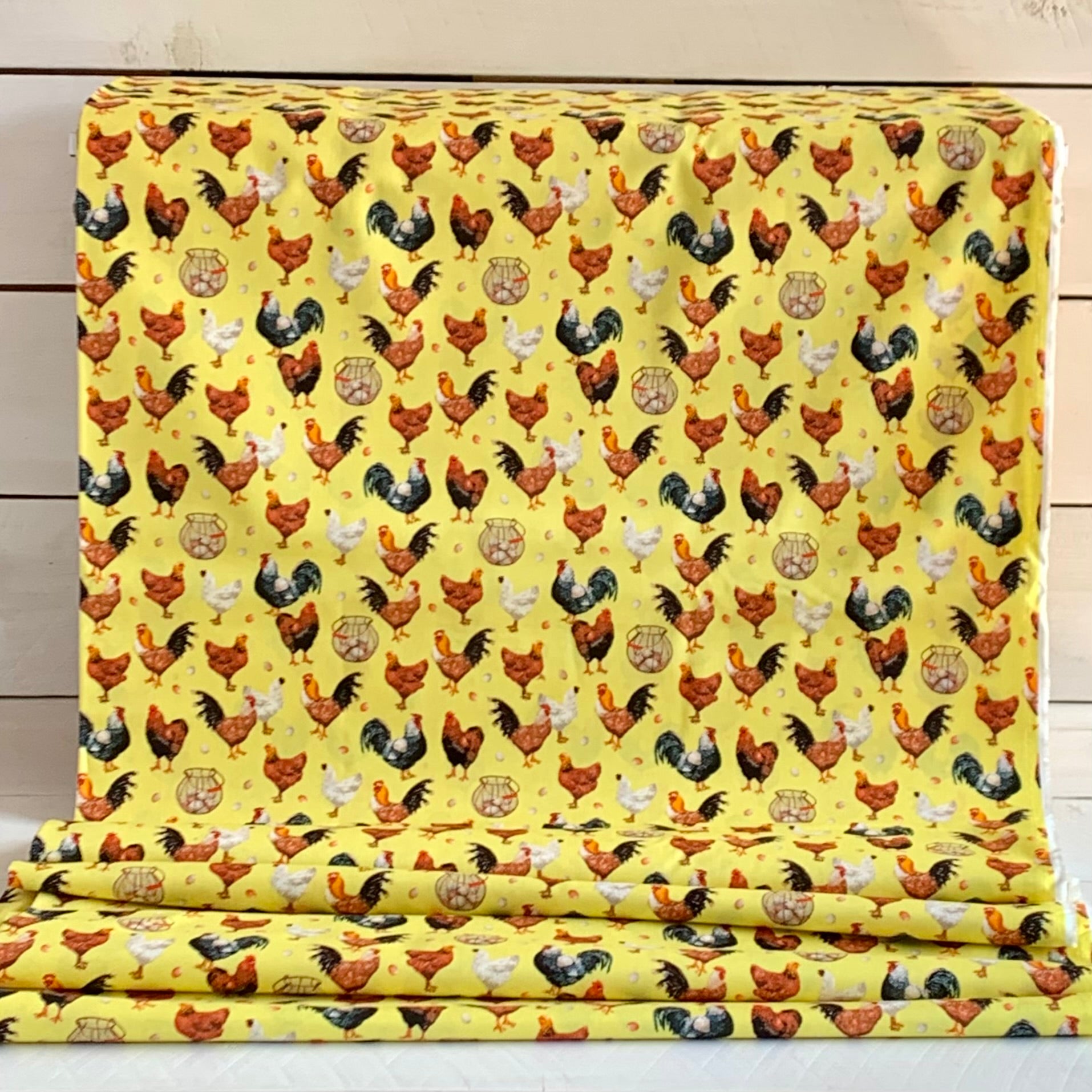 Chickens From Farmers Market Collection by Whistler Studios and Milled by Windham Fabrics- Yellow 52766-4 Cotton Fabric