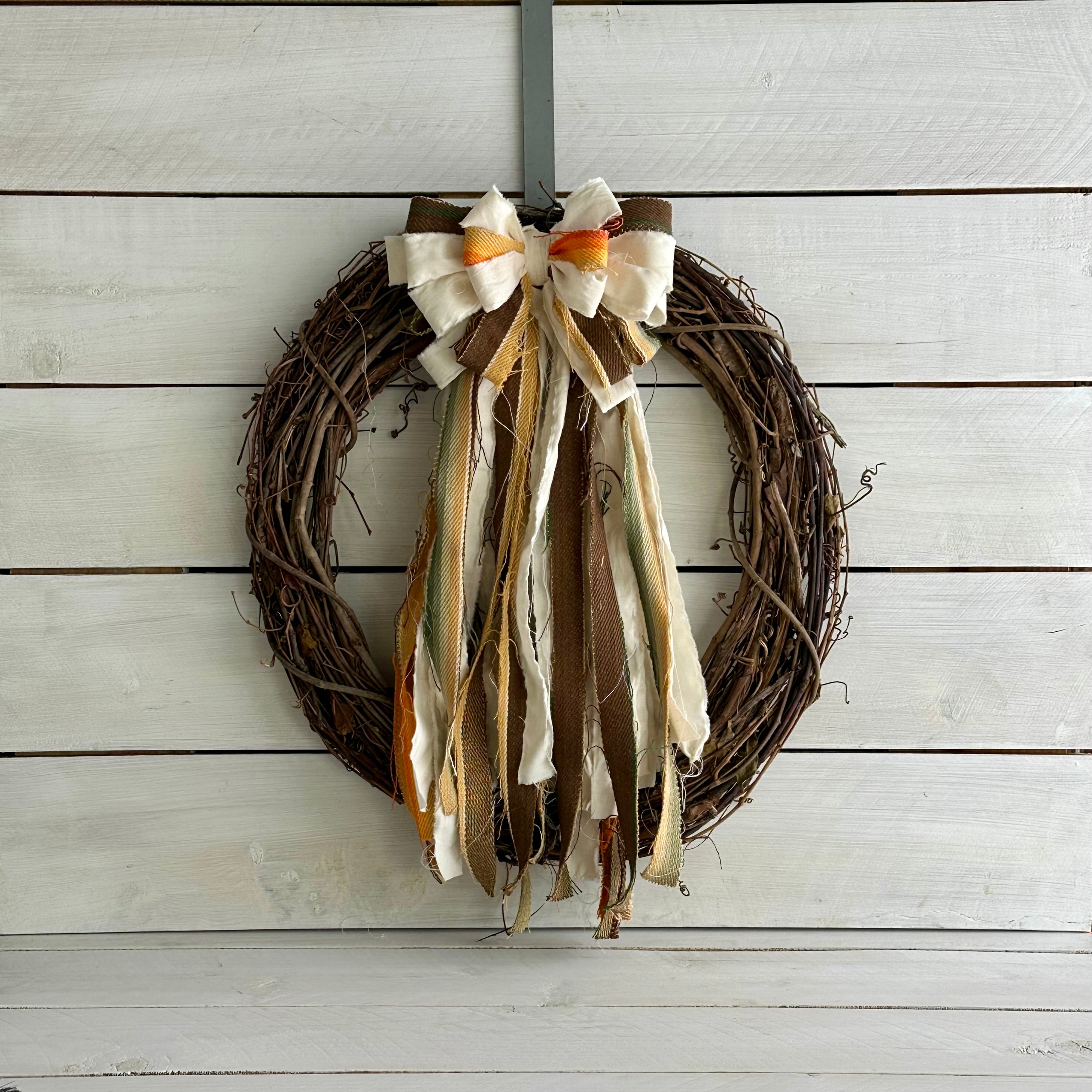Brown and Orange Serape Style Rag Bow