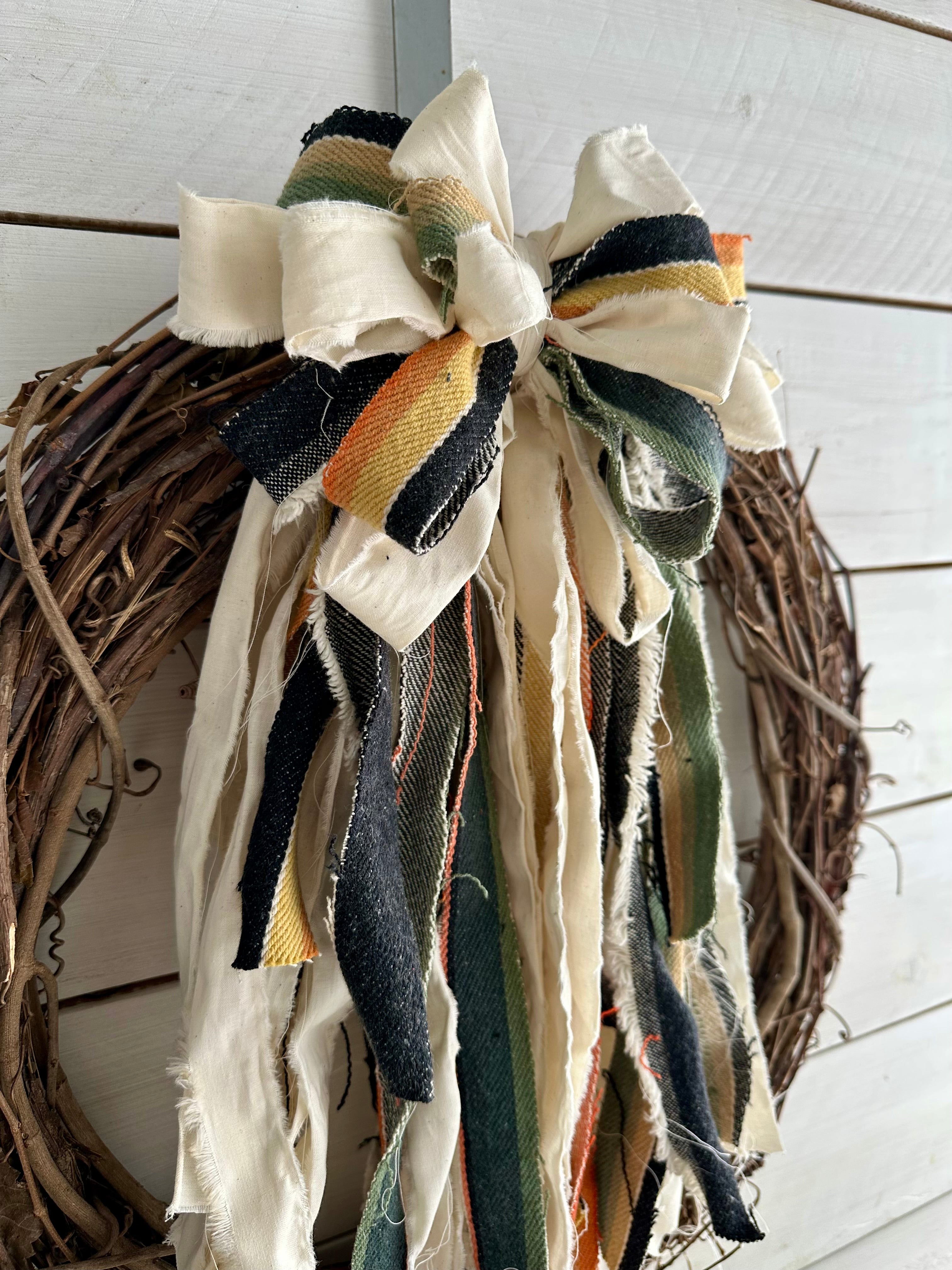 Black Serape Style Rag Bow