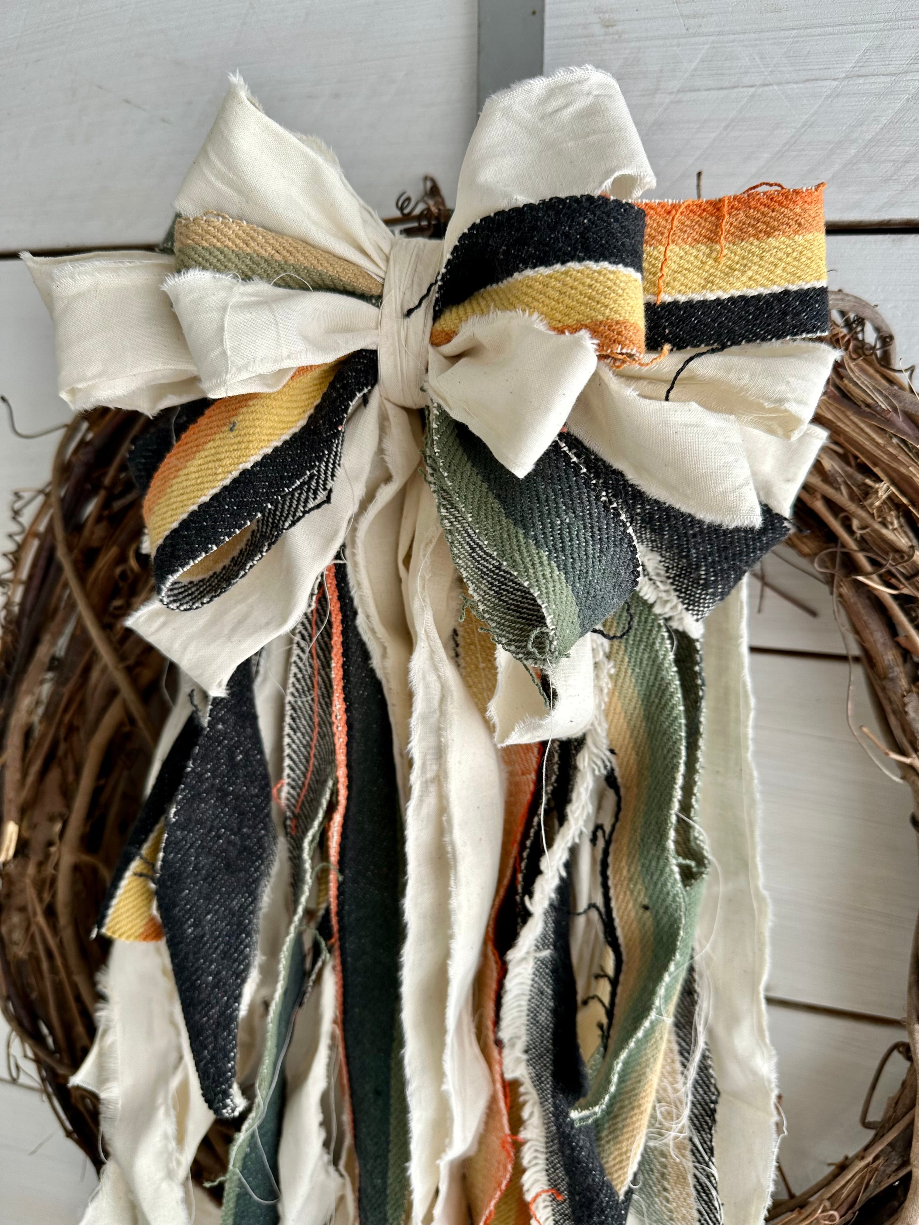 Black Serape Style Rag Bow