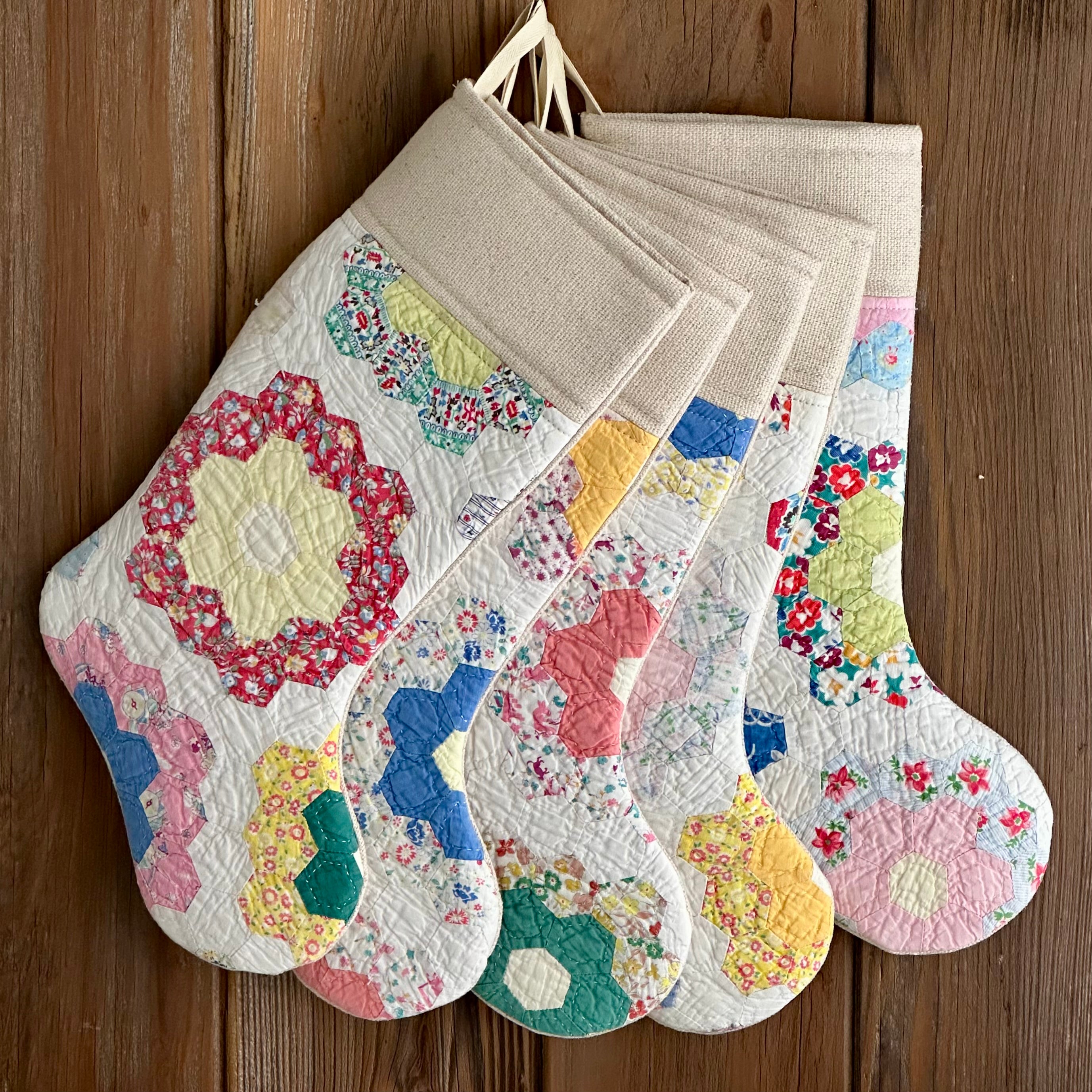 Vintage Quilt Christmas Stocking