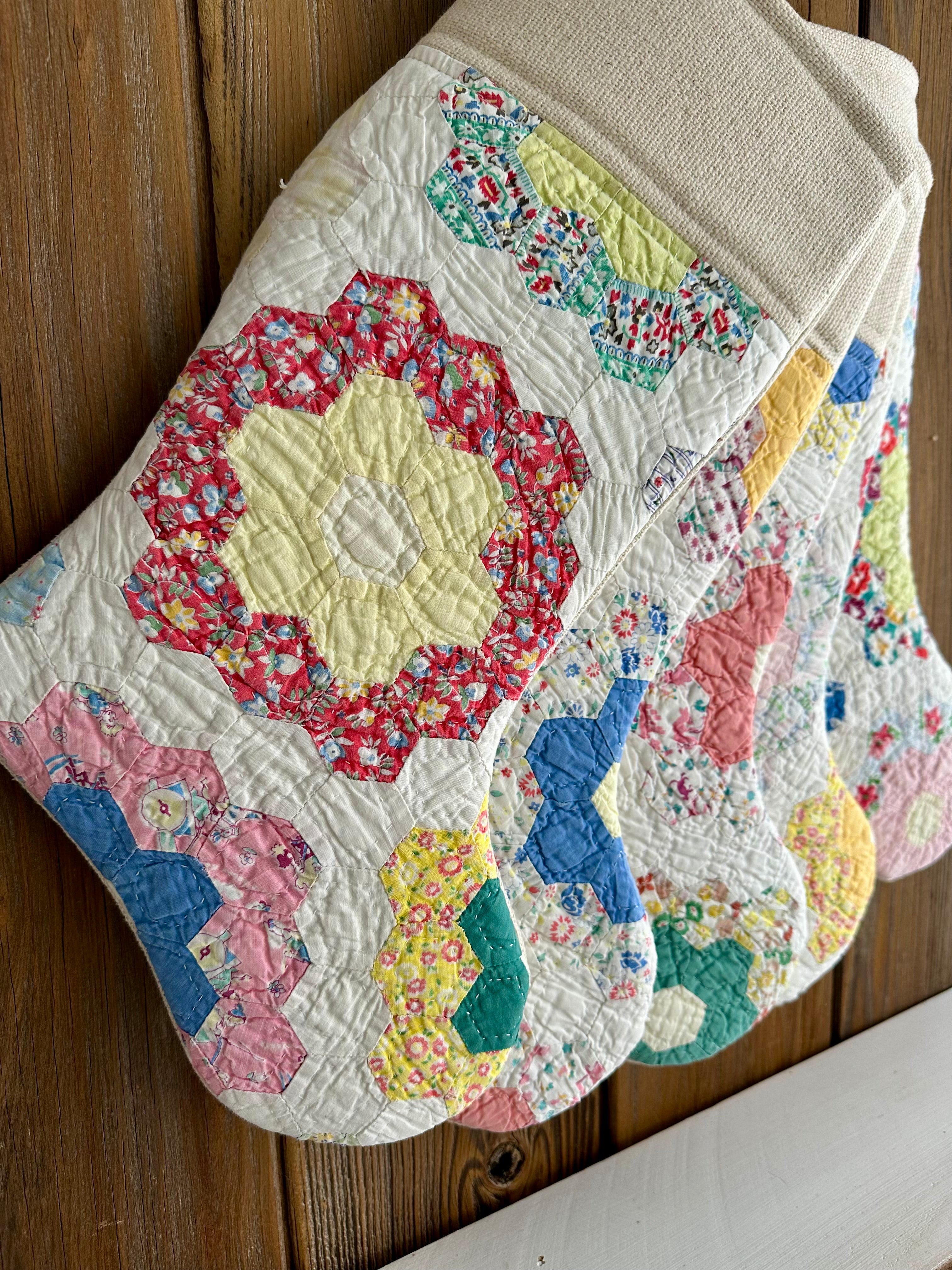 Vintage Quilt Christmas Stocking