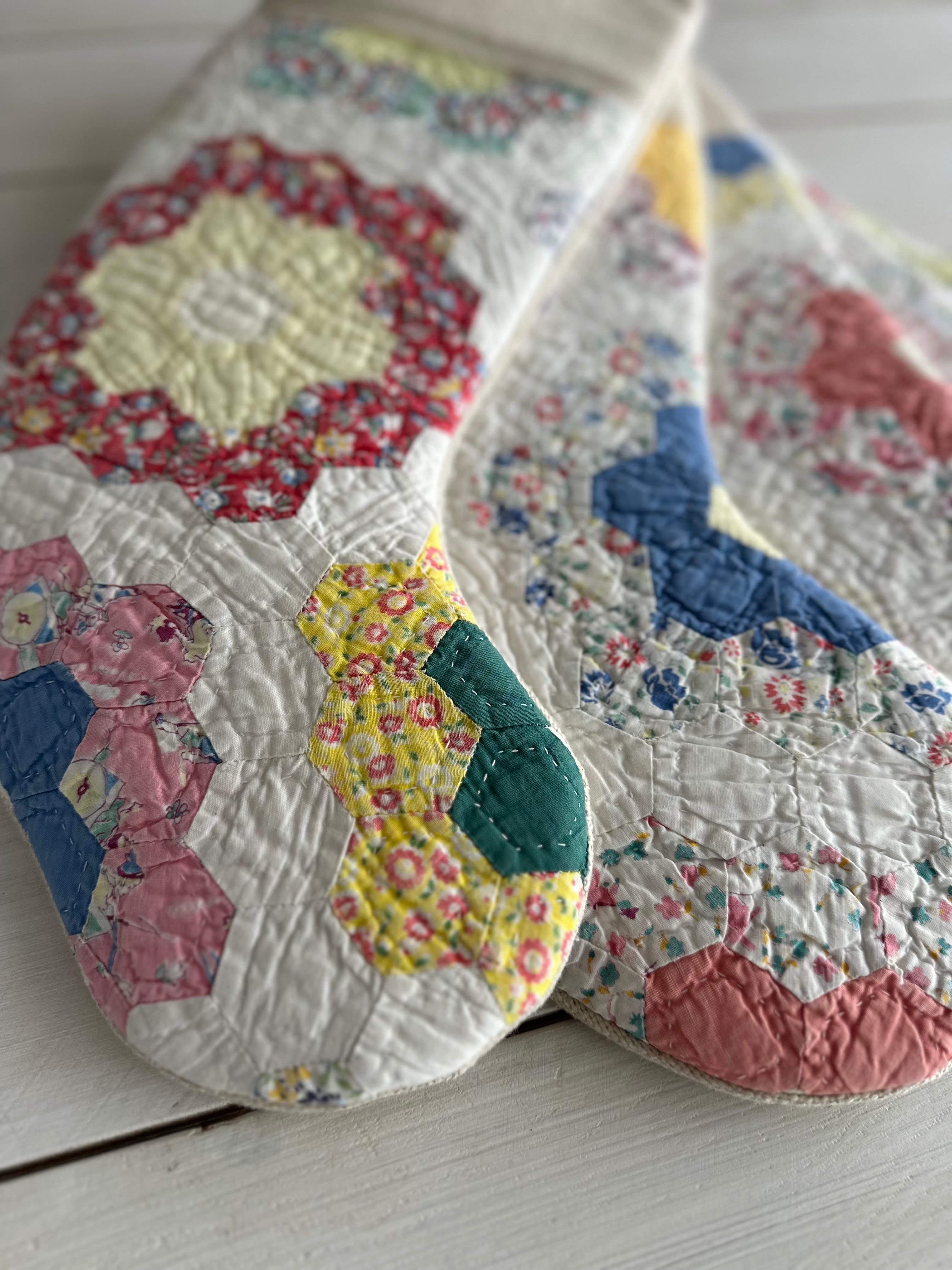Vintage Quilt Christmas Stocking