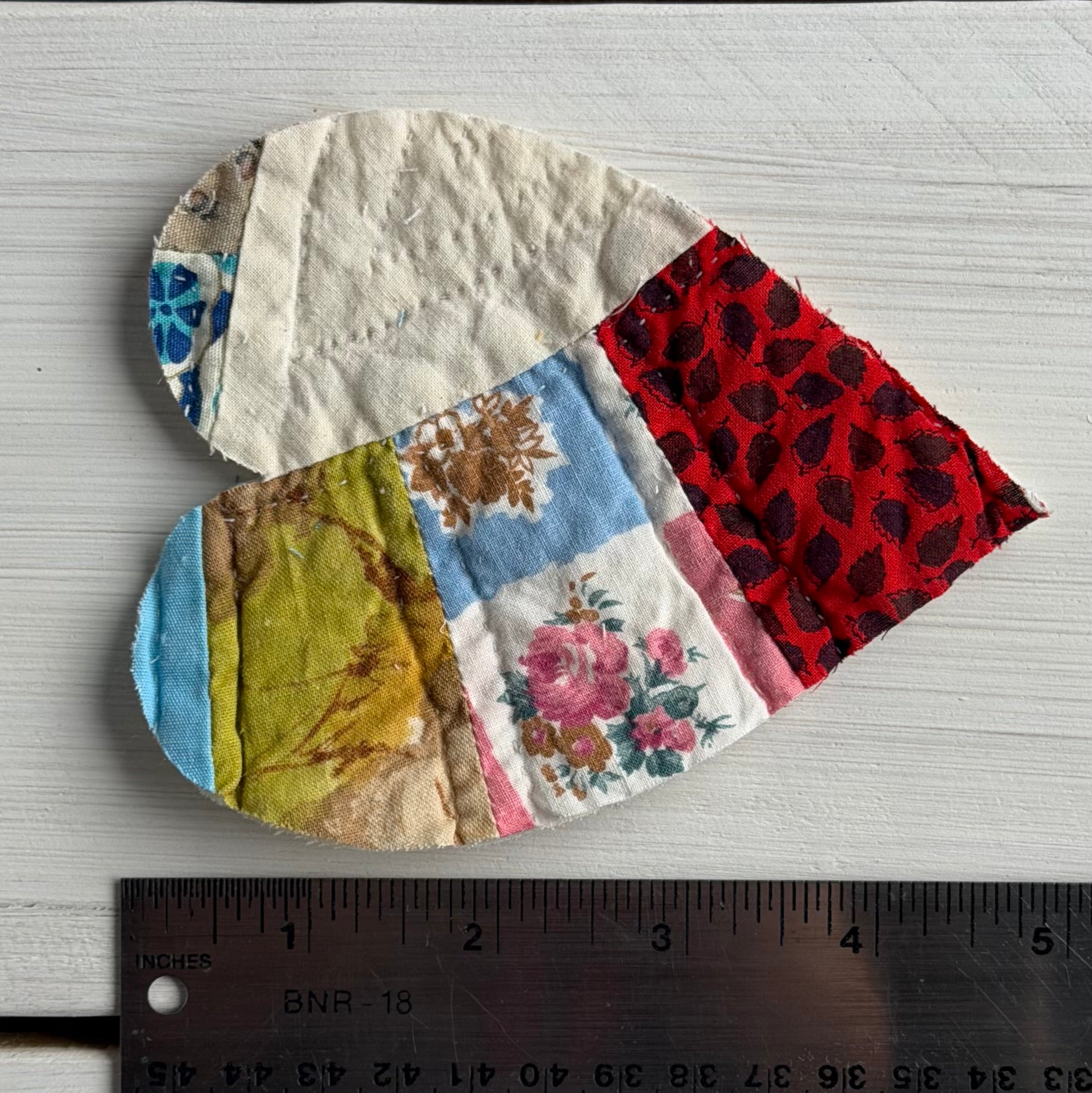 Heart Die Cuts from Vintage Quilt