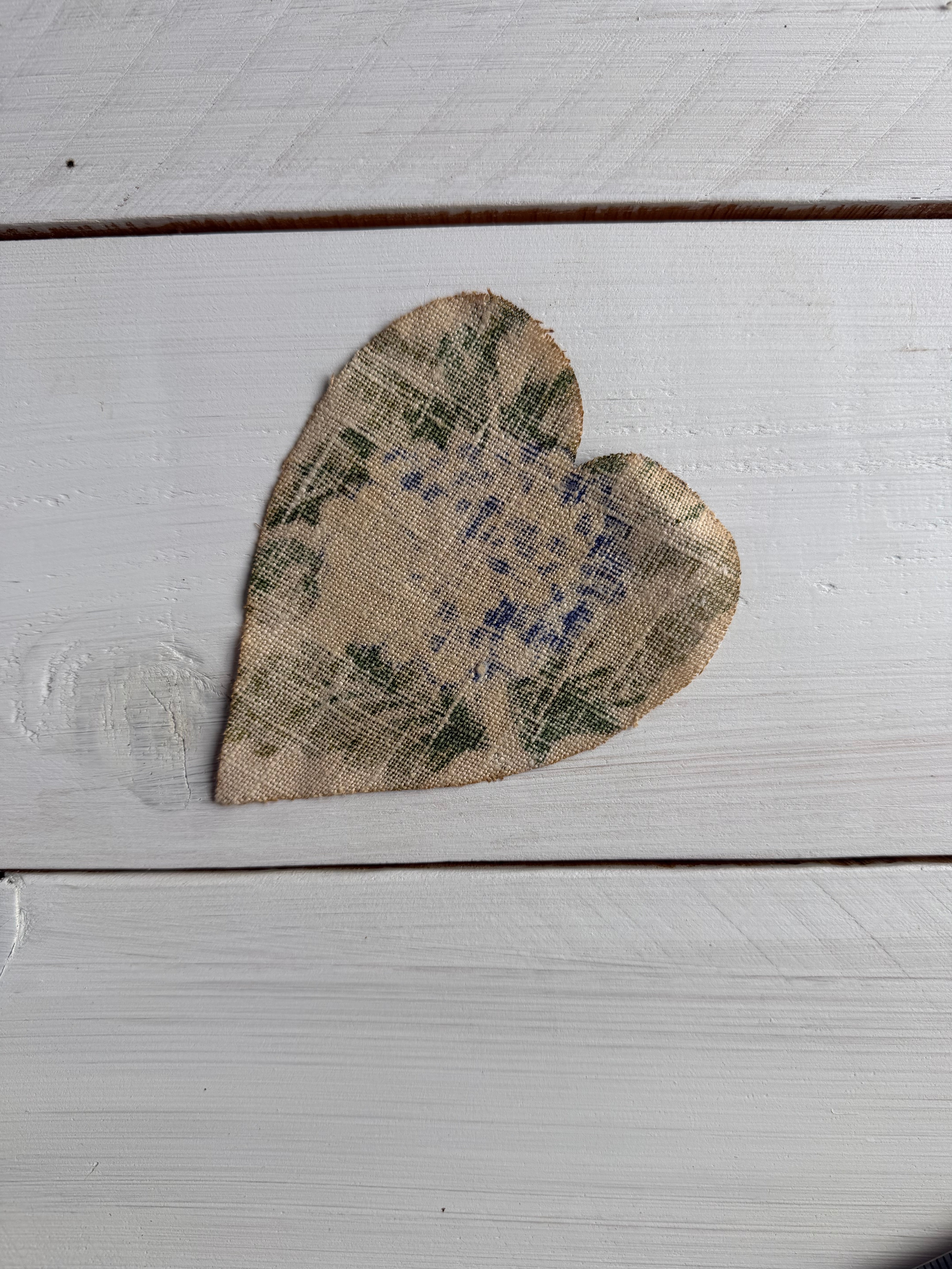 Heart Die Cuts from Vintage Linen Coffee Tea Stained