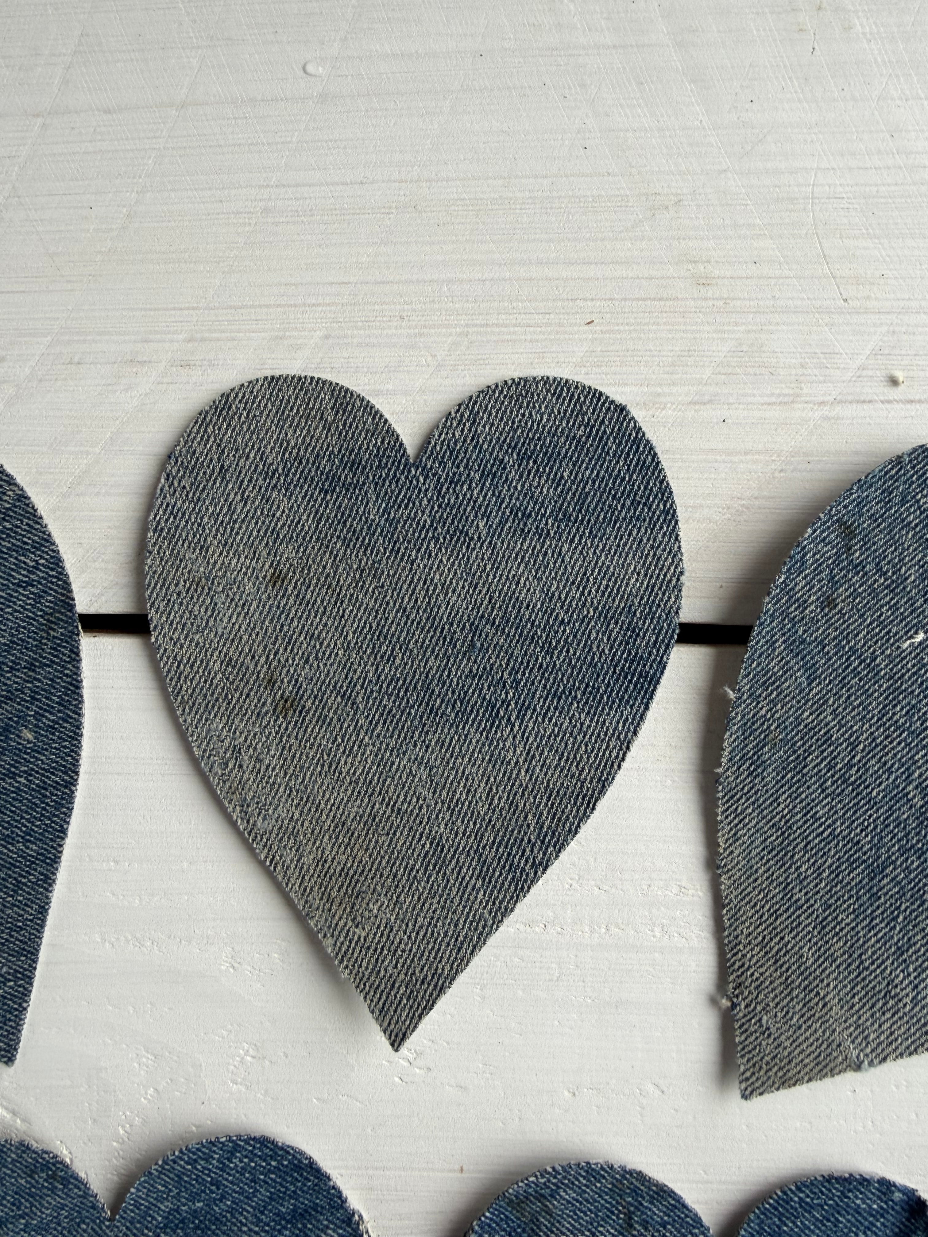 Heart Die Cuts from Old Blue Jeans