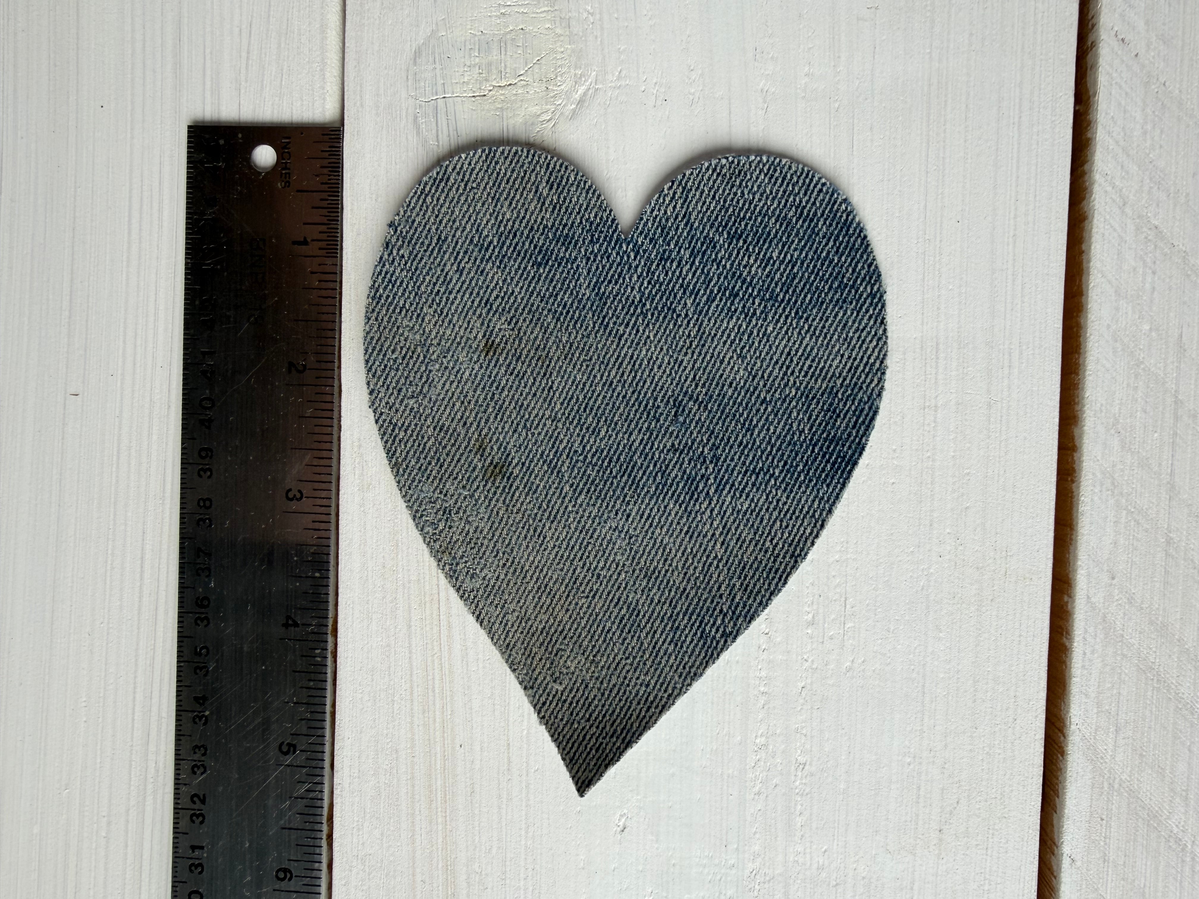 Heart Die Cuts from Old Blue Jeans