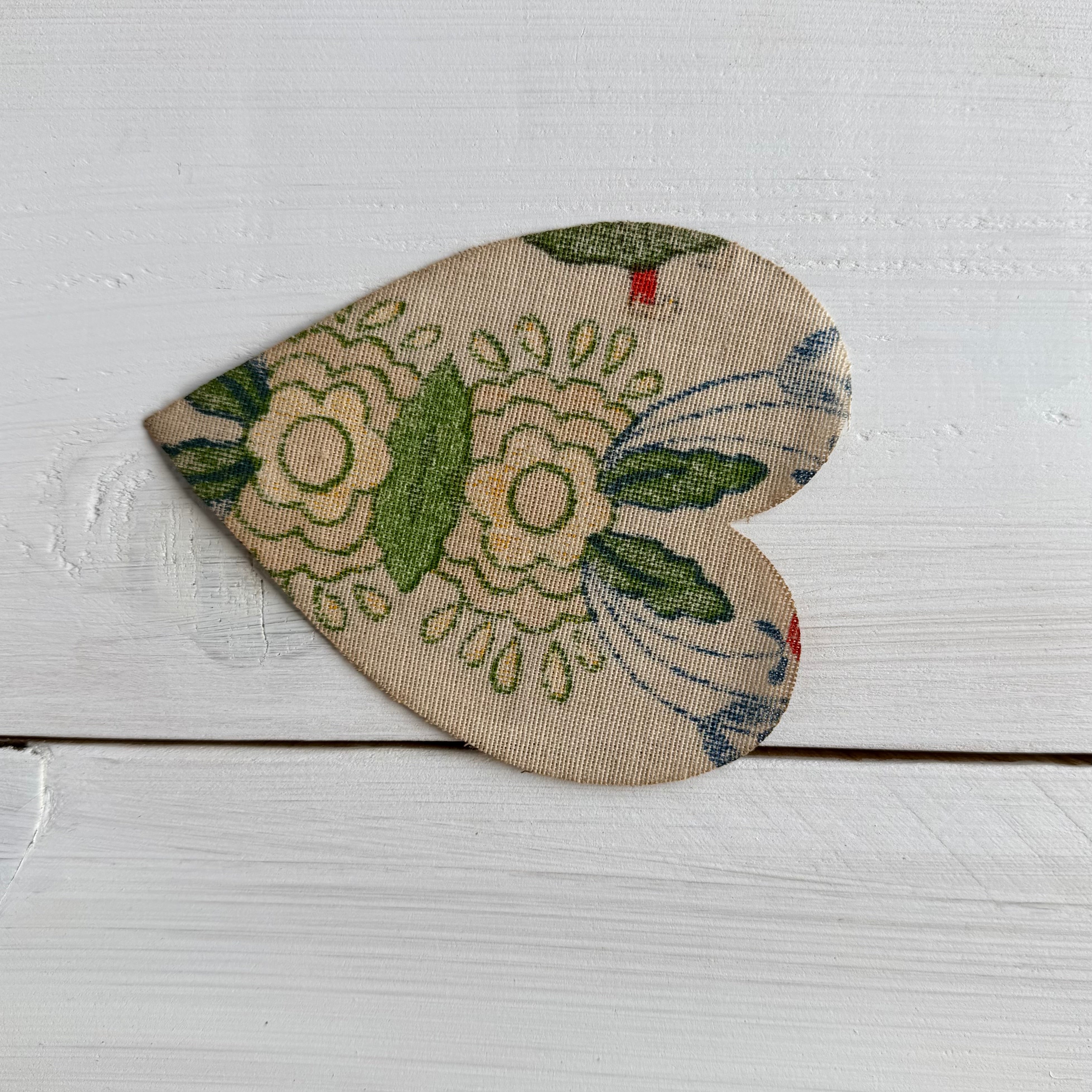 Heart Die Cuts from Vintage Linen Coffee Tea Stained